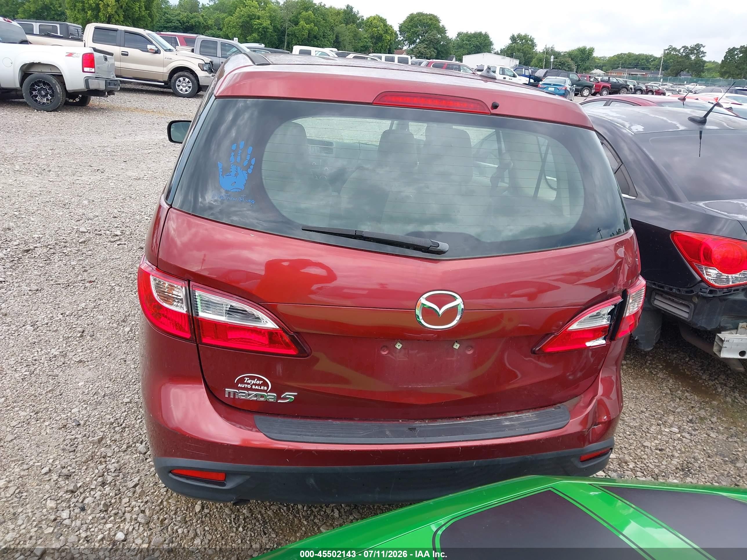 2012 Mazda Mazda5 Sport Красный vin: JM1CW2BL9C0112864
