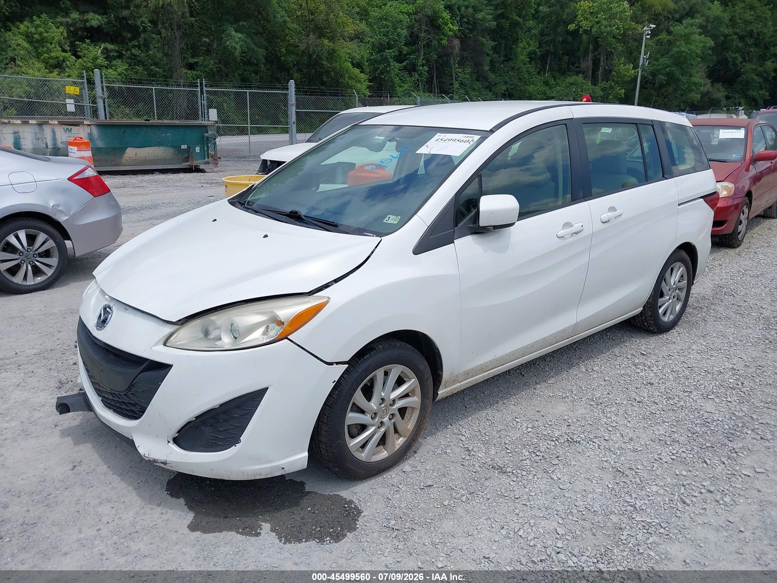 2012 Mazda Mazda5 Sport White vin: JM1CW2BLXC0128491