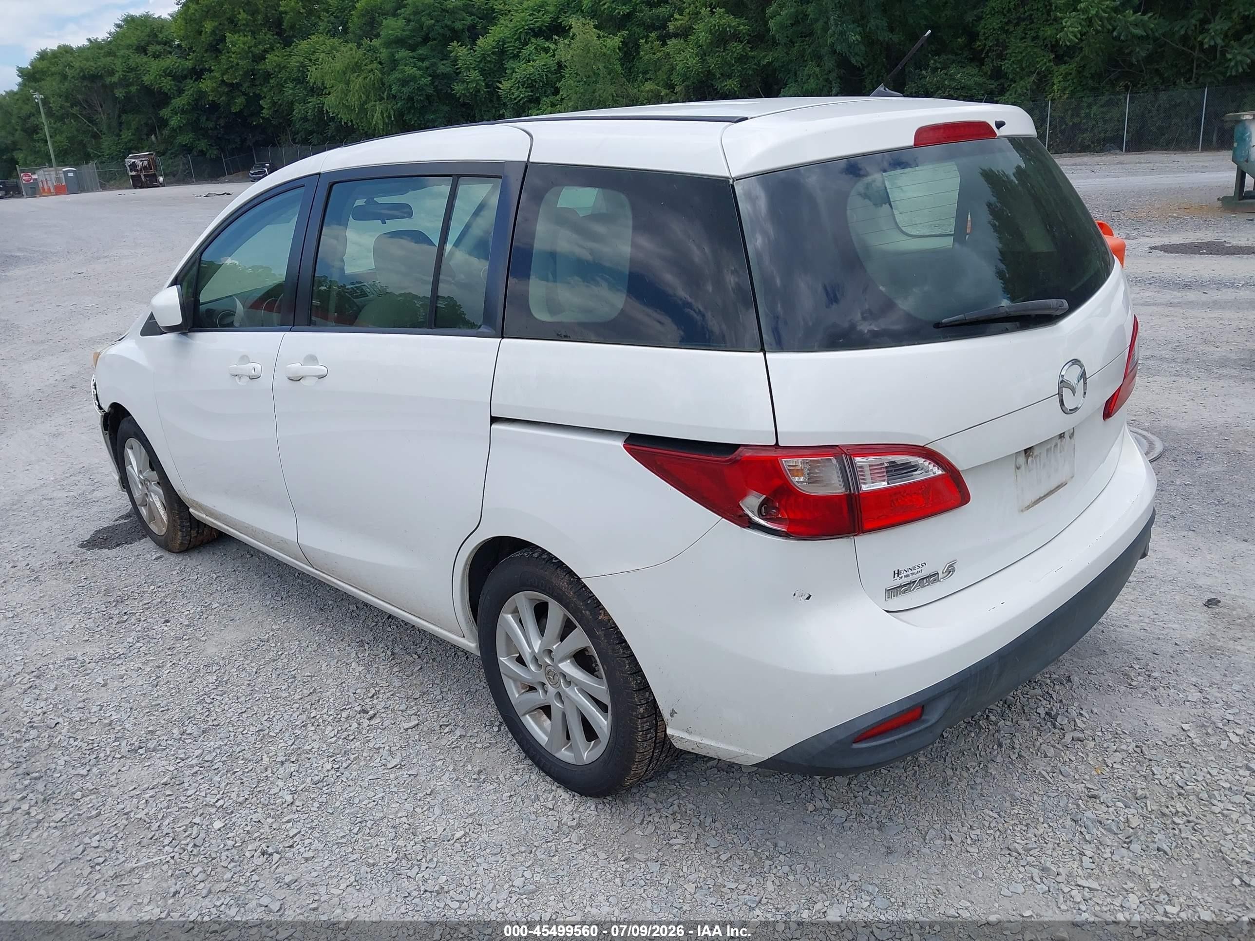 2012 Mazda Mazda5 Sport White vin: JM1CW2BLXC0128491