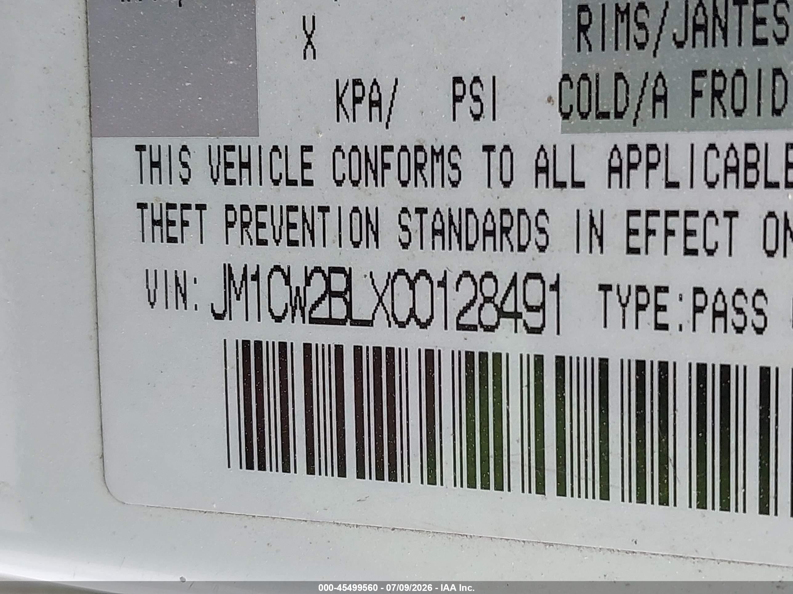 2012 Mazda Mazda5 Sport White vin: JM1CW2BLXC0128491