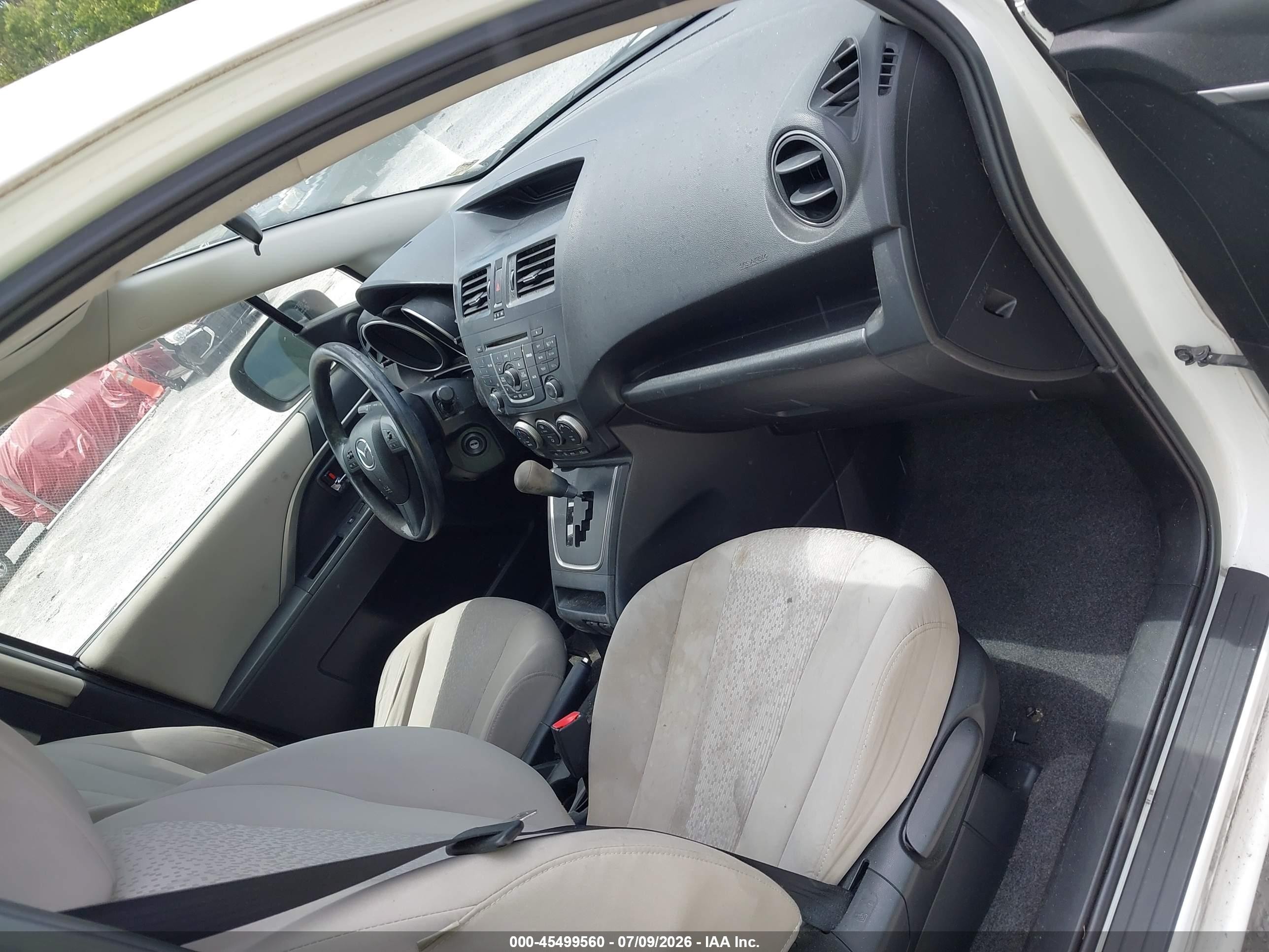 2012 Mazda Mazda5 Sport White vin: JM1CW2BLXC0128491
