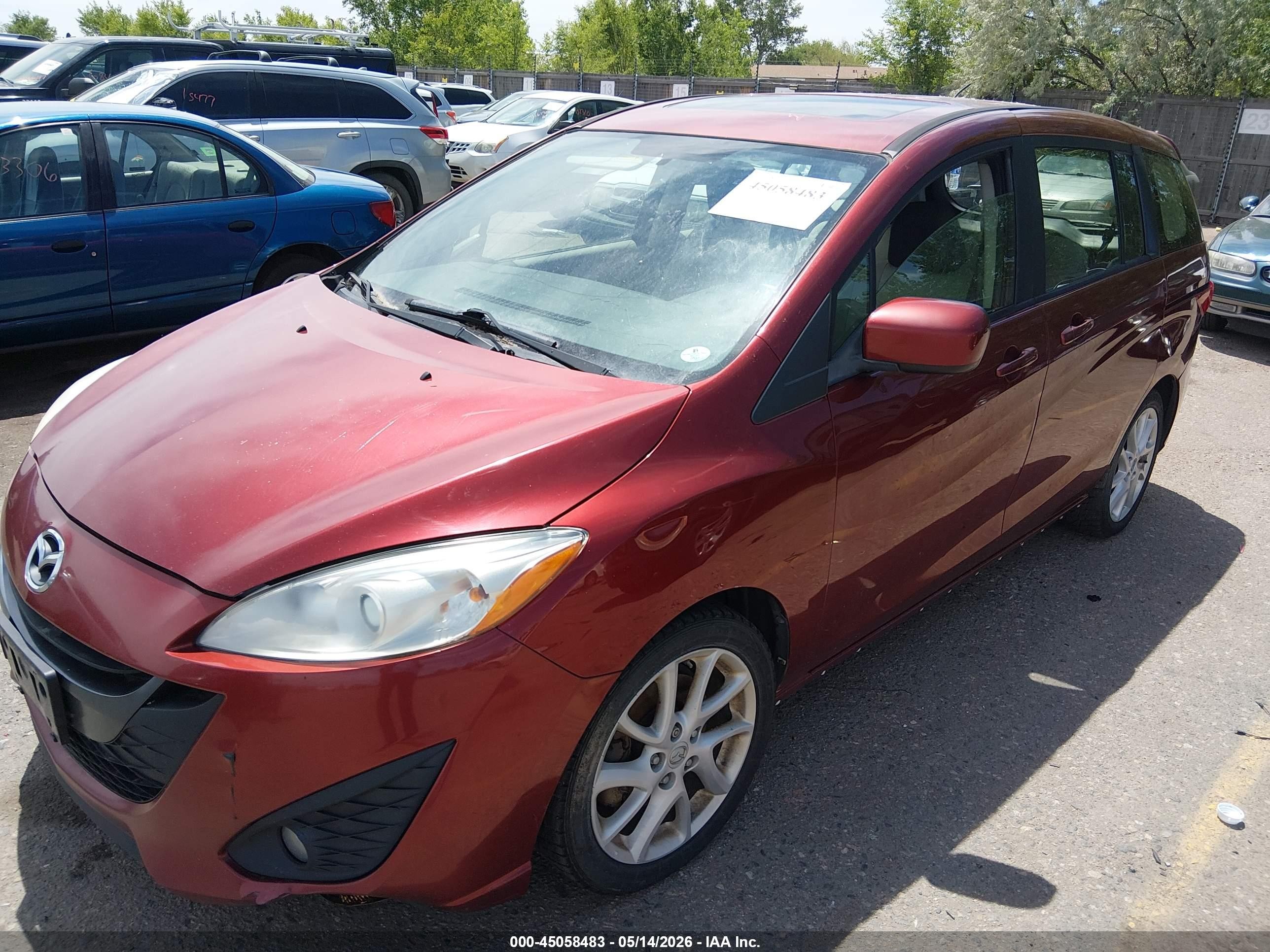 2012 Mazda Mazda5 Touring Red vin: JM1CW2CL0C0127980
