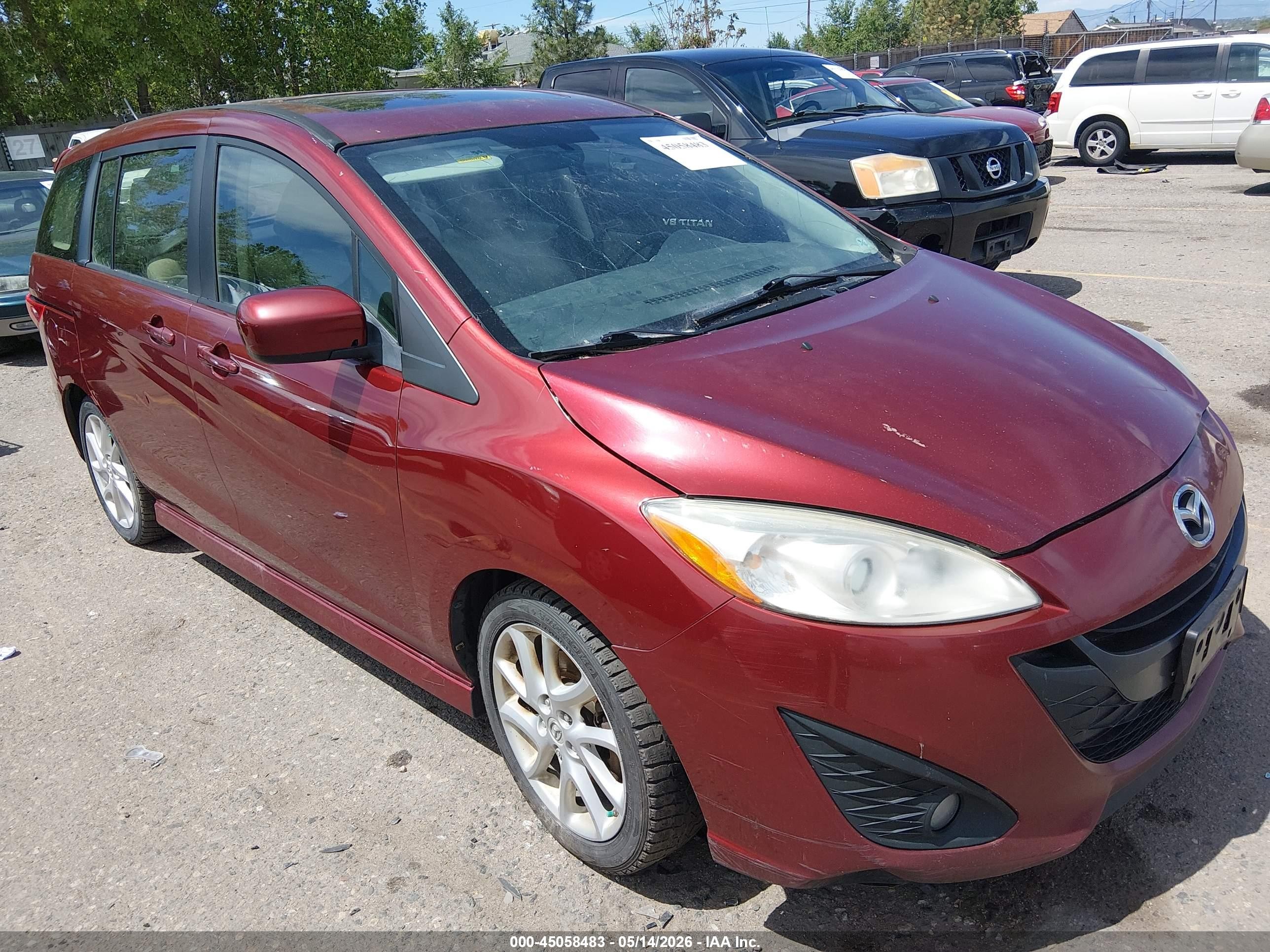 2012 Mazda Mazda5 Touring Red vin: JM1CW2CL0C0127980