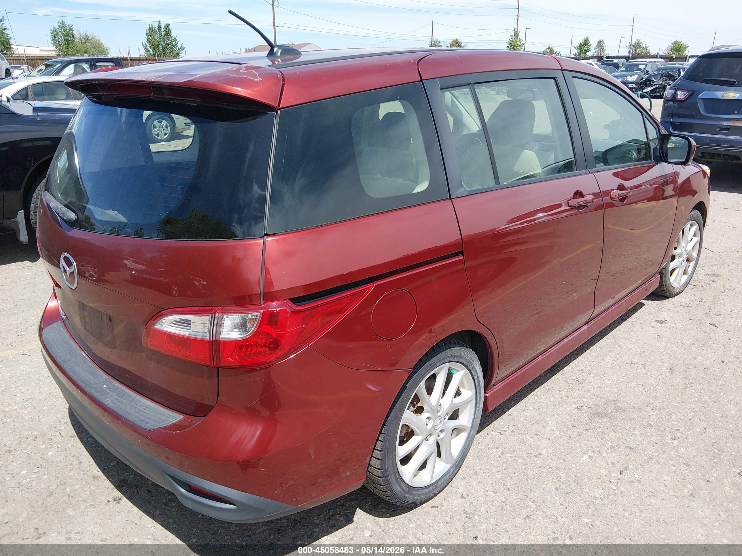 2012 Mazda Mazda5 Touring Red vin: JM1CW2CL0C0127980