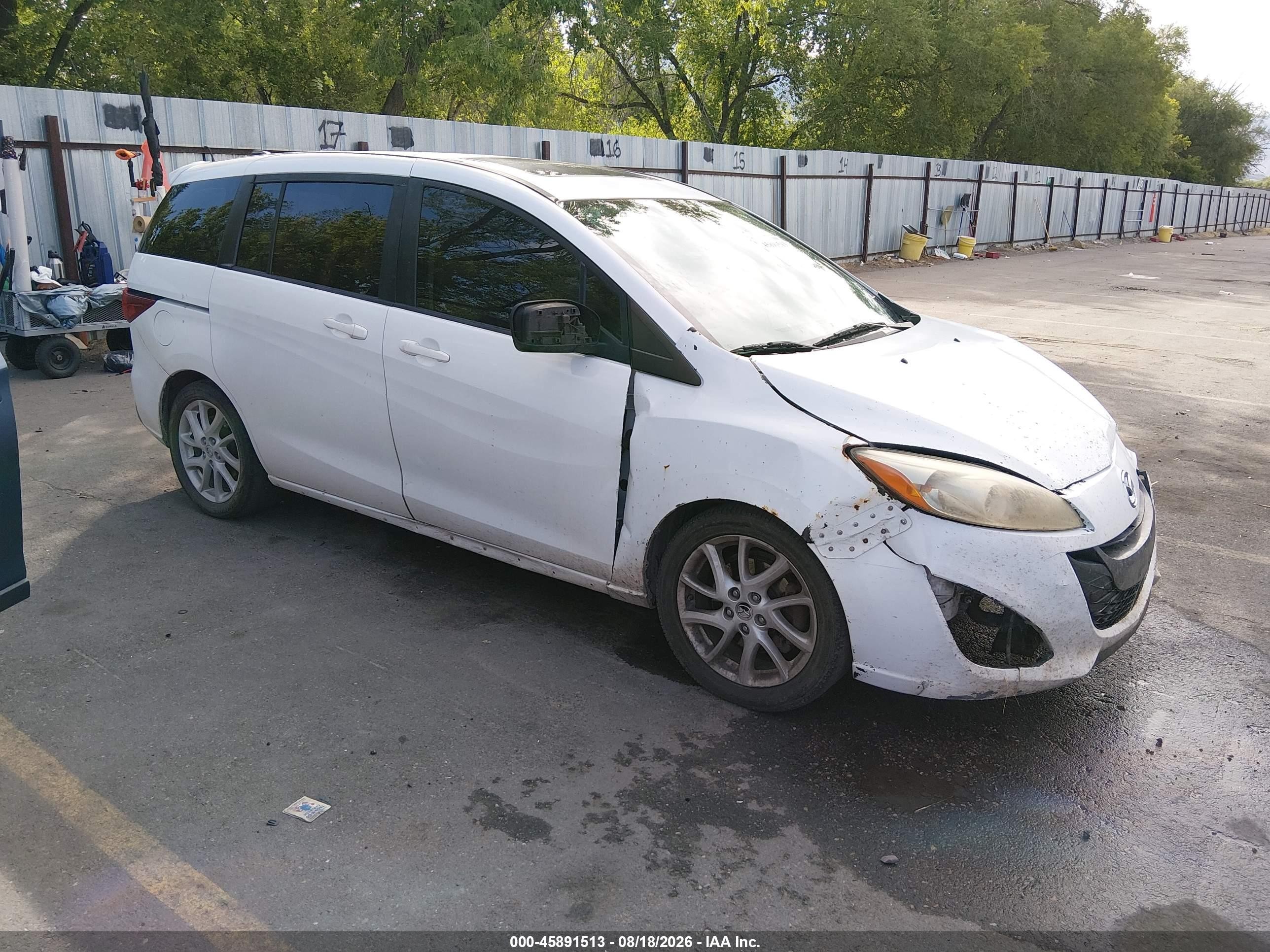 2012 Mazda Mazda5 Touring White vin: JM1CW2CL0C0138400