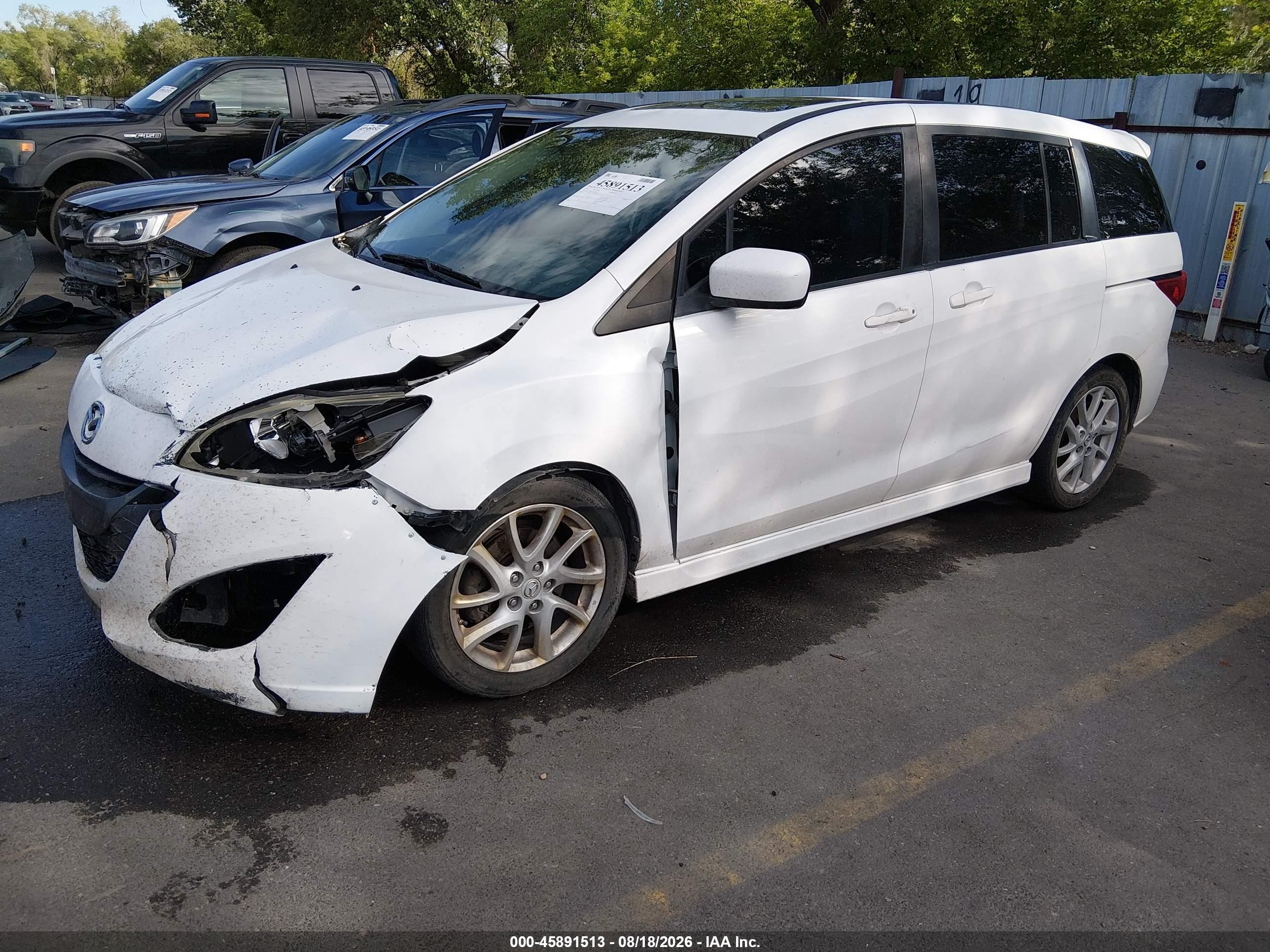 2012 Mazda Mazda5 Touring White vin: JM1CW2CL0C0138400