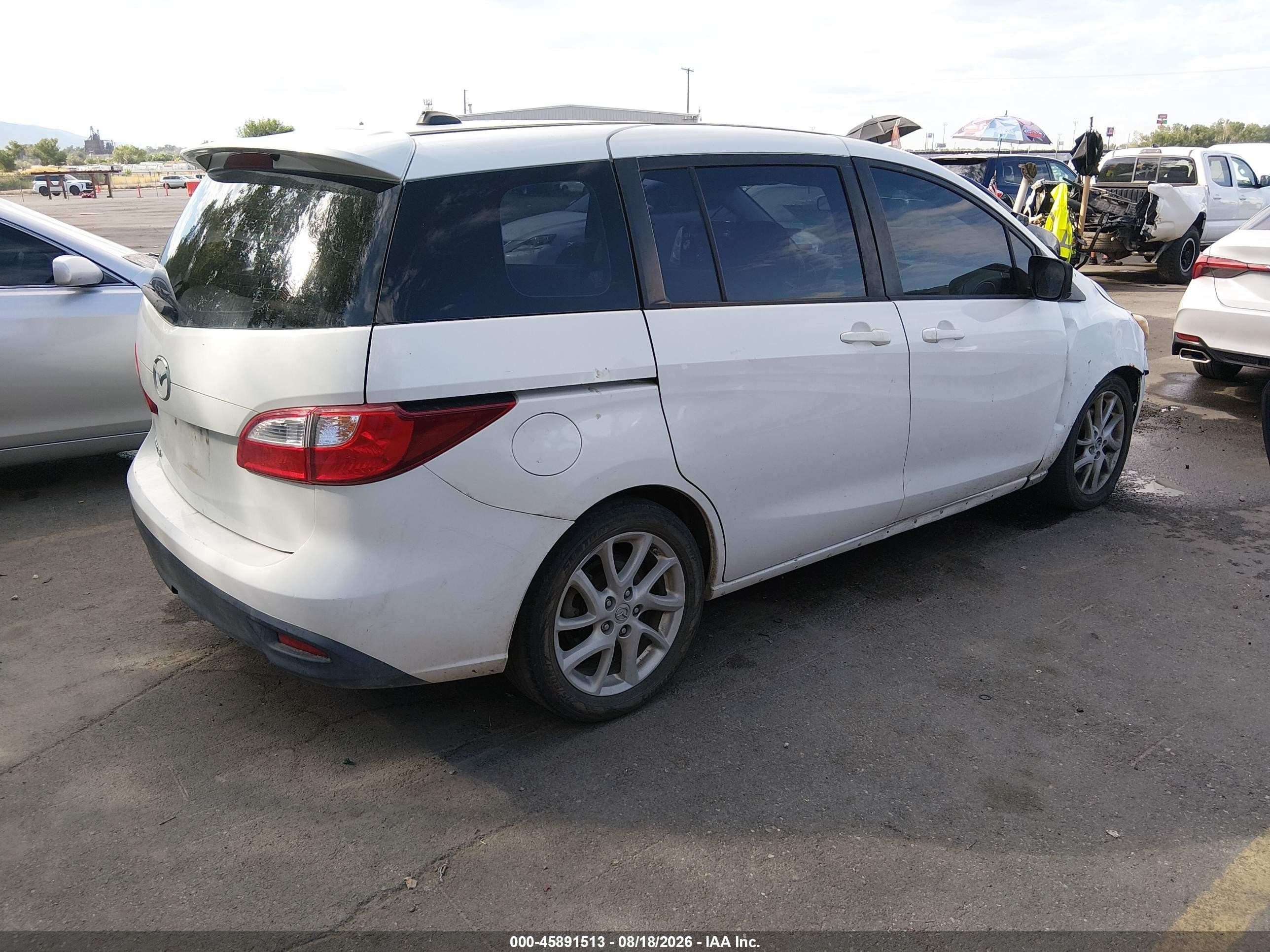 2012 Mazda Mazda5 Touring White vin: JM1CW2CL0C0138400
