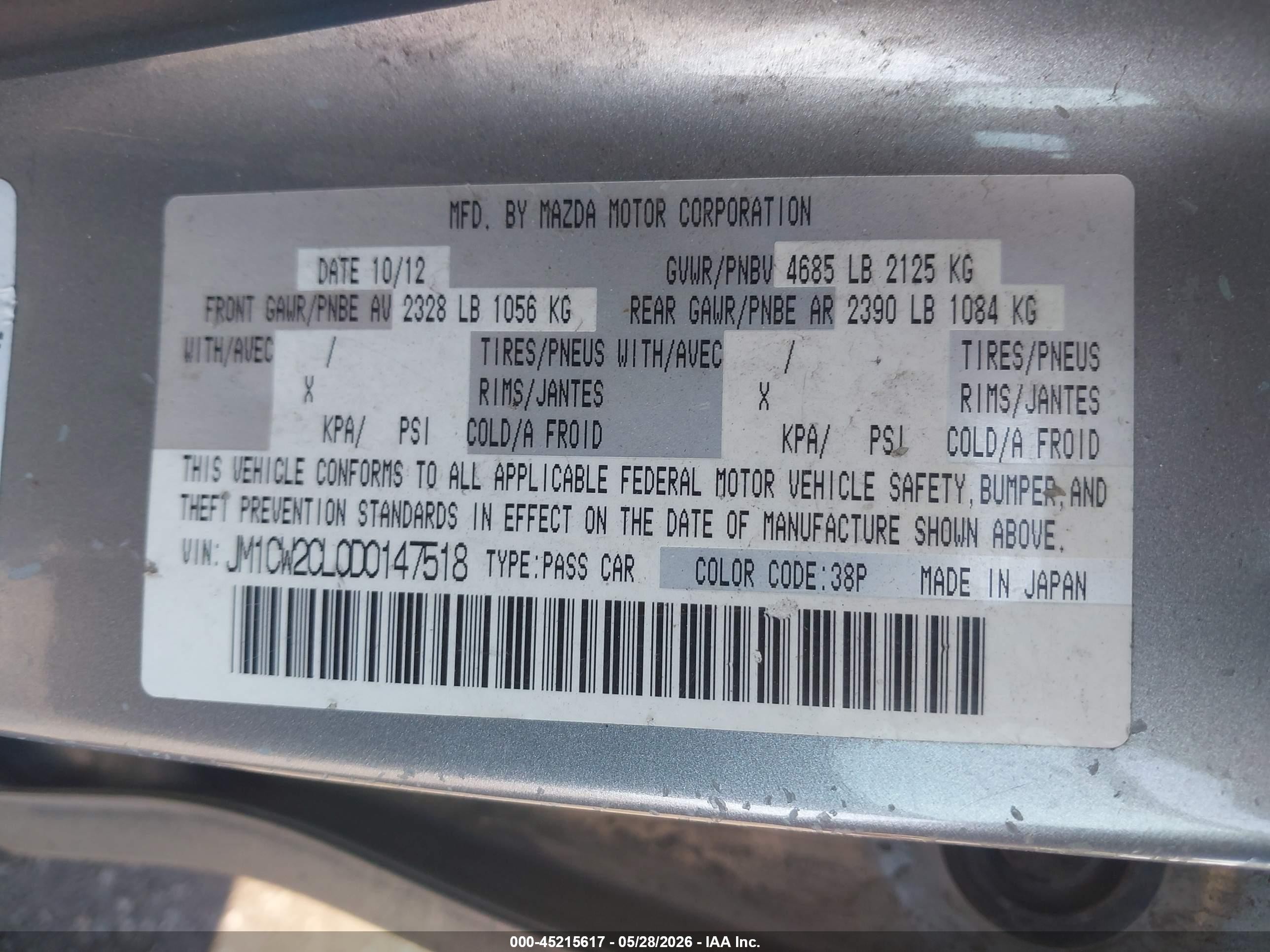 2013 Mazda Mazda5 Touring Silver vin: JM1CW2CL0D0147518