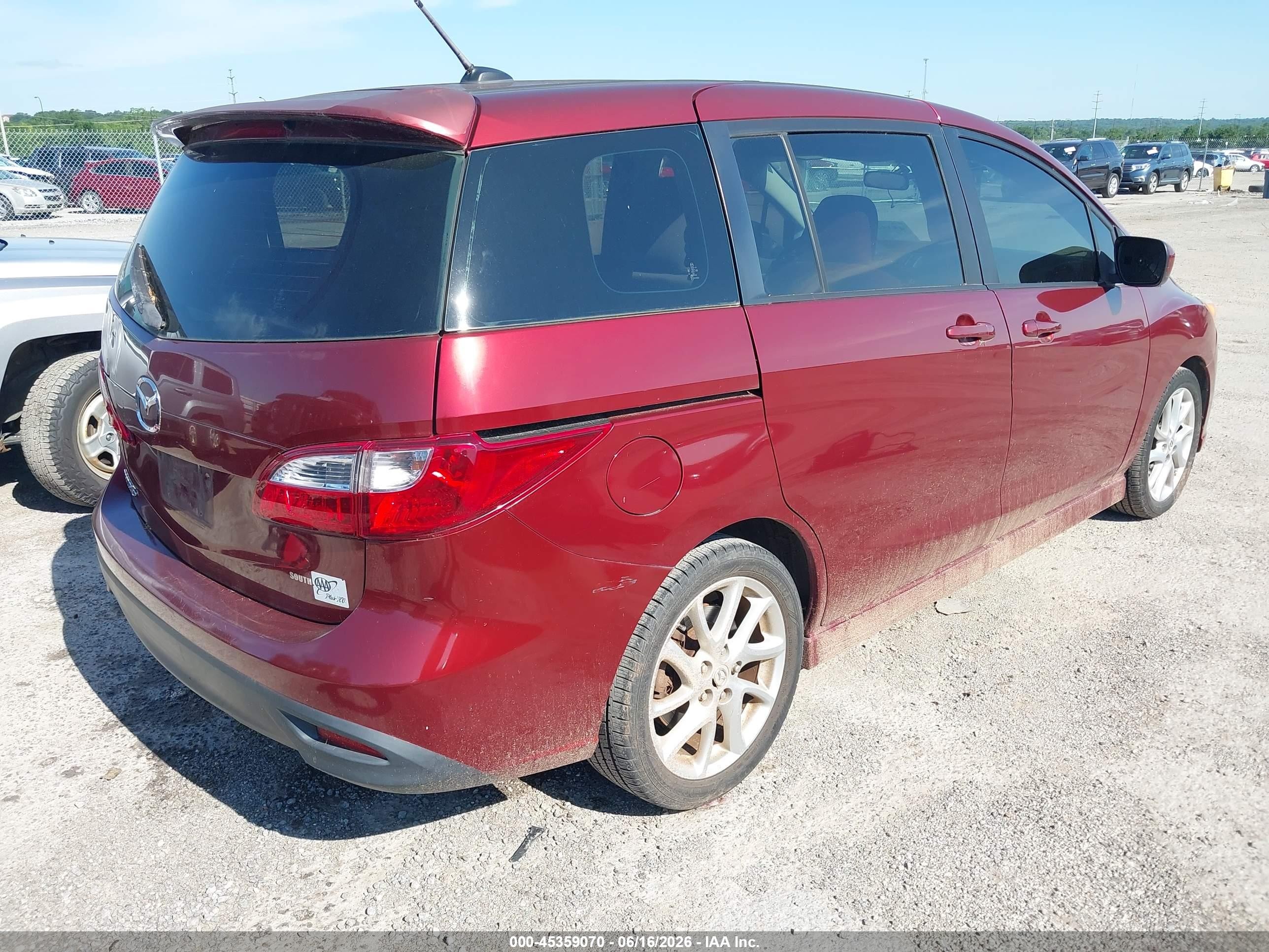 2012 Mazda Mazda5 Touring Maroon vin: JM1CW2CL1C0106815