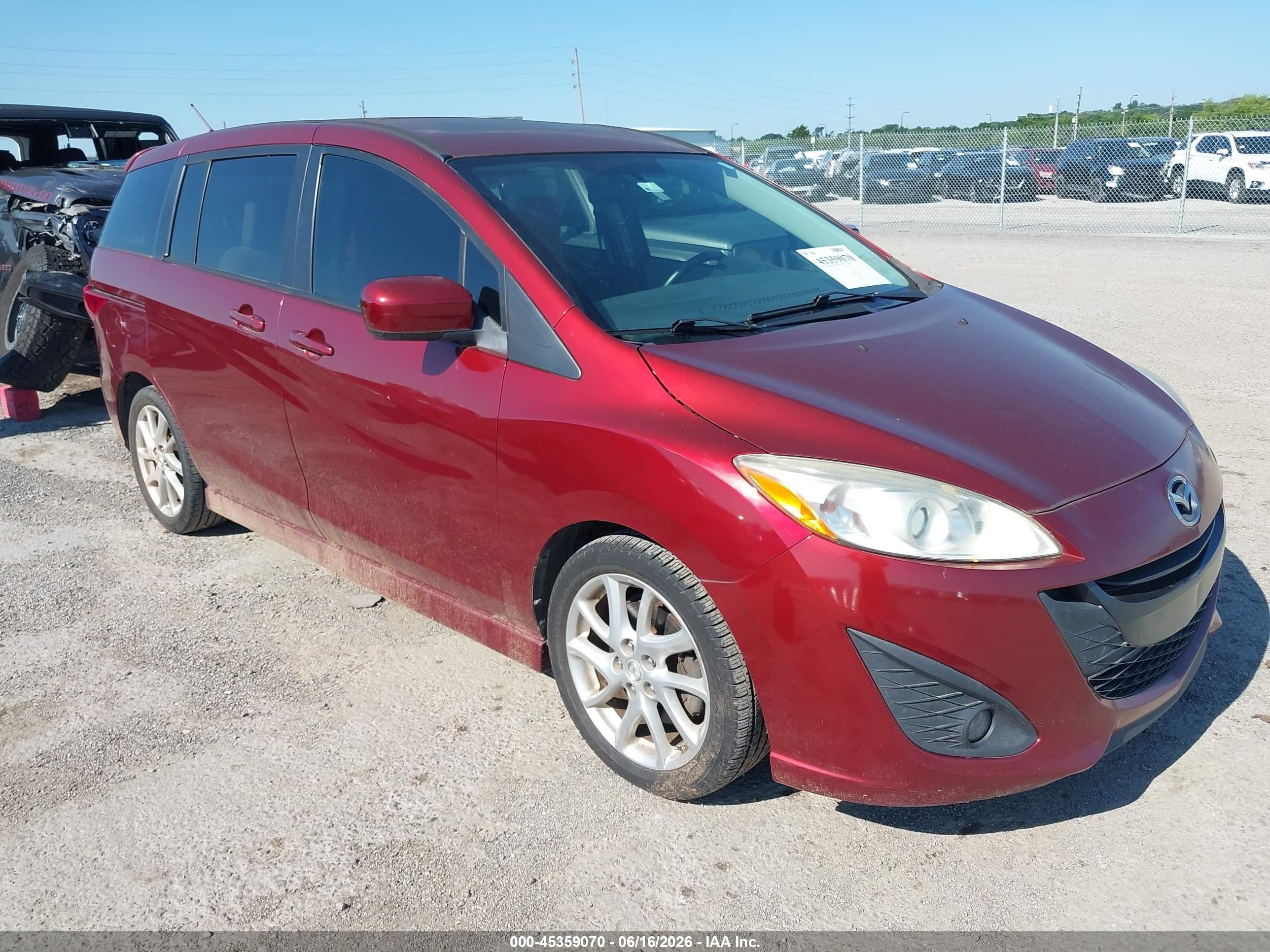 2012 Mazda Mazda5 Touring Maroon vin: JM1CW2CL1C0106815