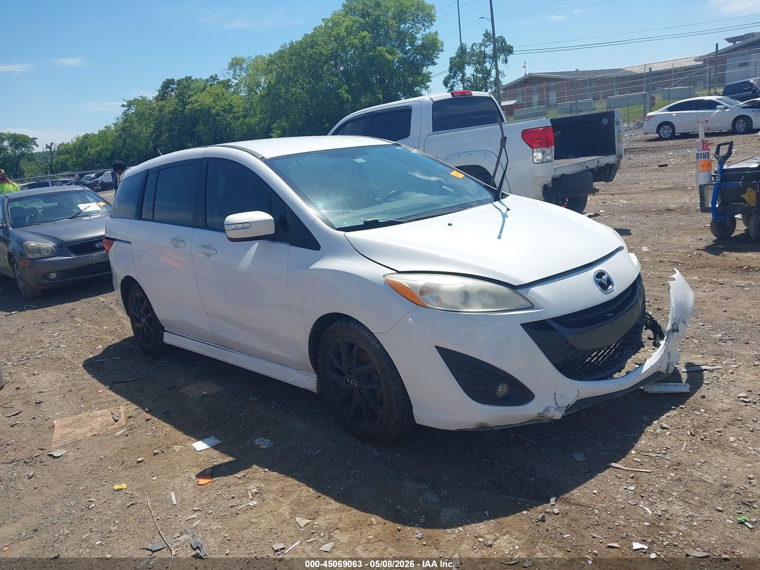 2013 Mazda Mazda5 Touring White vin: JM1CW2CL2D0151263