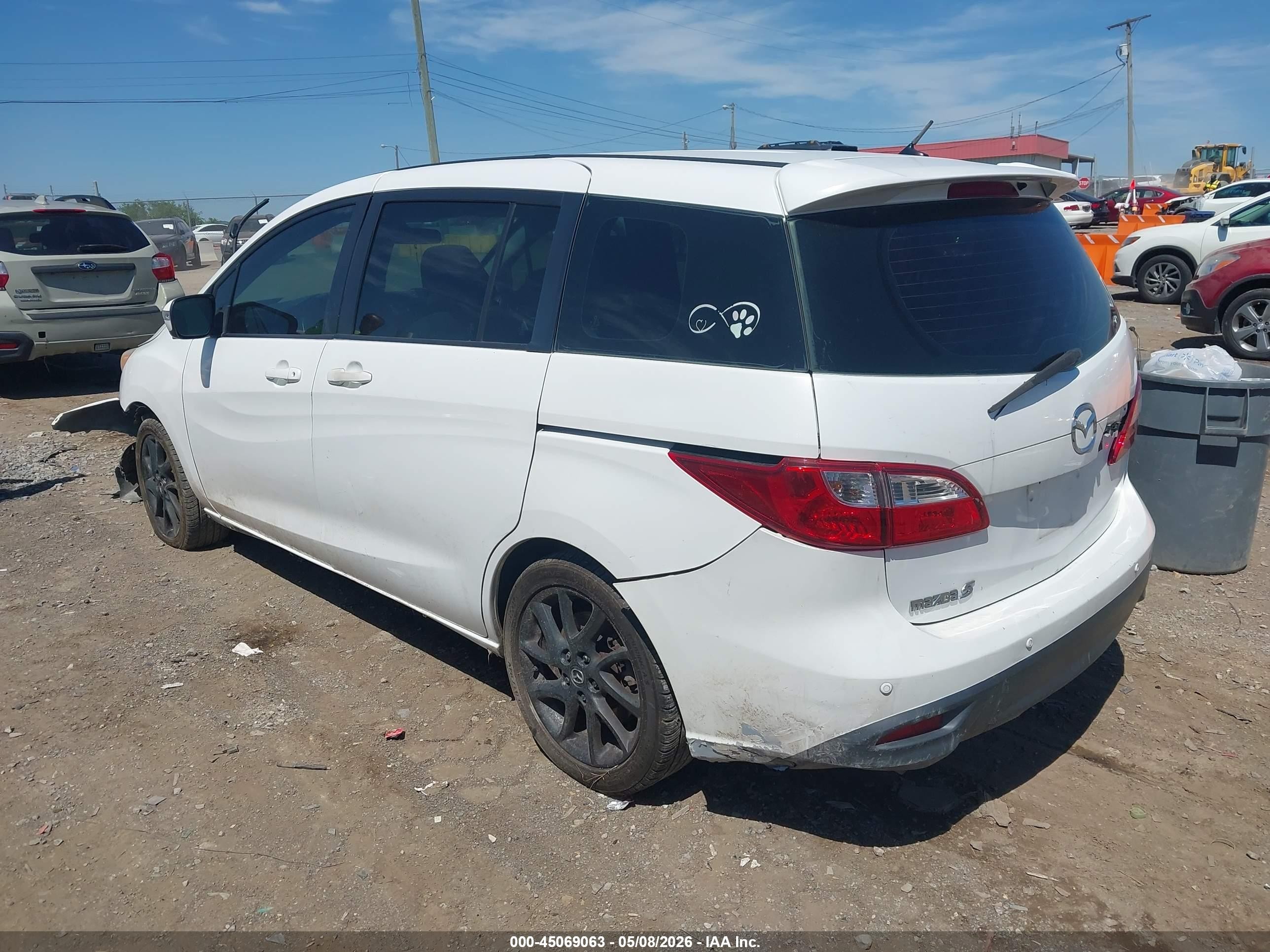 2013 Mazda Mazda5 Touring White vin: JM1CW2CL2D0151263