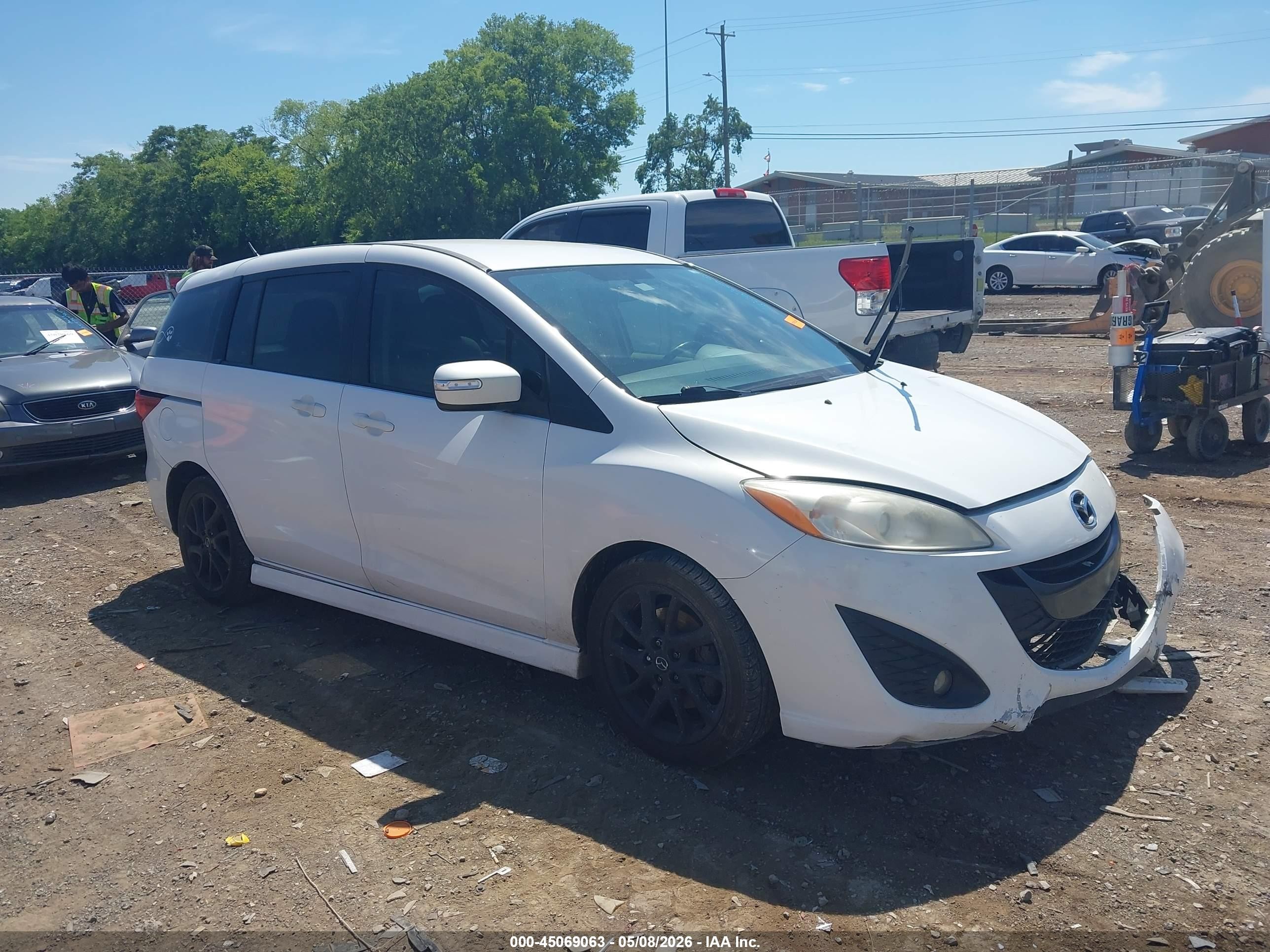 2013 Mazda Mazda5 Touring White vin: JM1CW2CL2D0151263