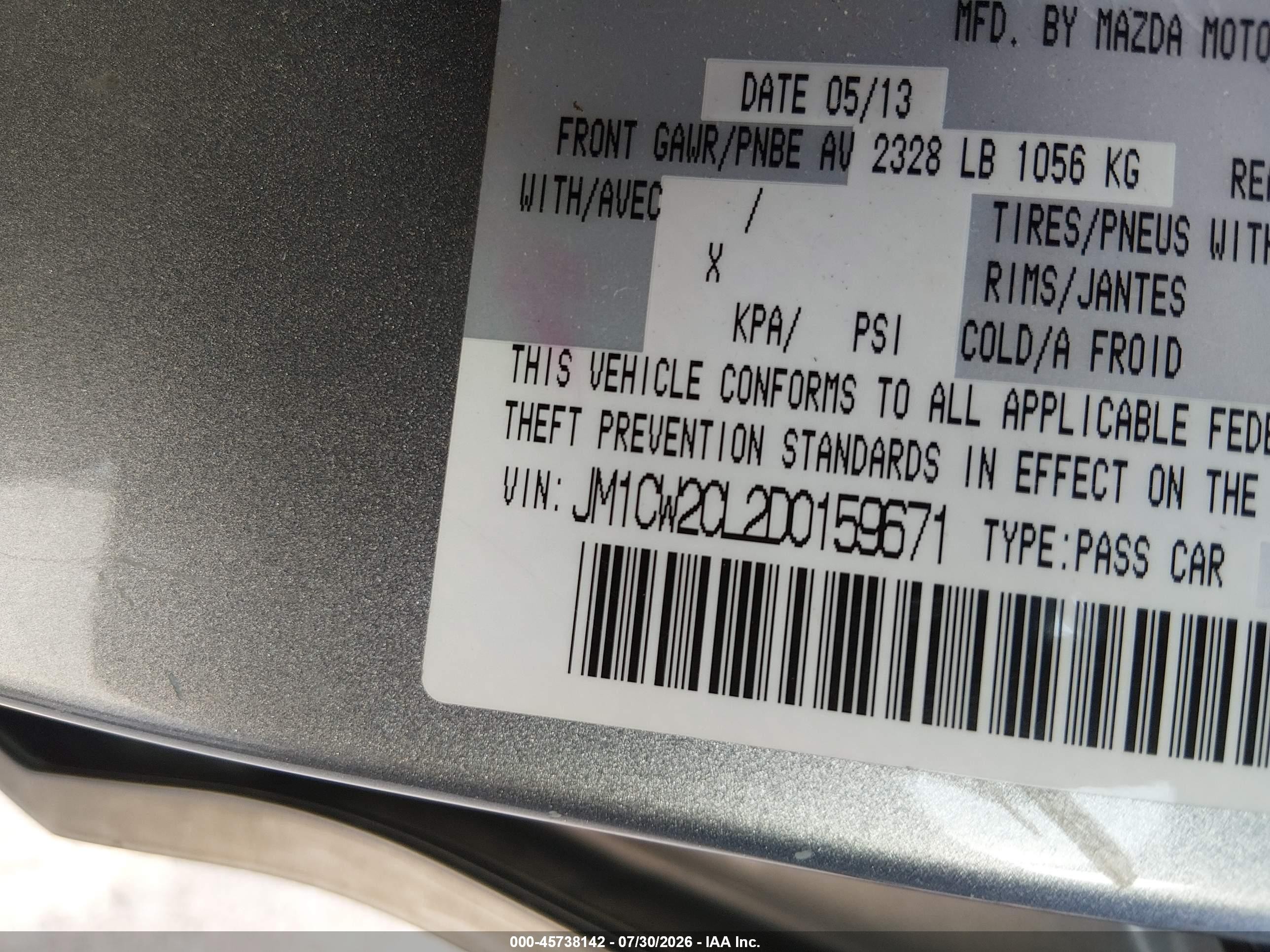 2013 Mazda Mazda5 Touring Silver vin: JM1CW2CL2D0159671