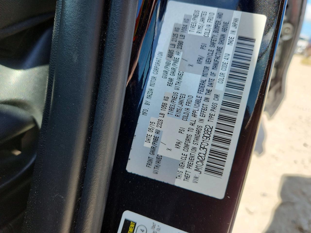 2015 Mazda 5 Touring Black vin: JM1CW2CL3F0190852