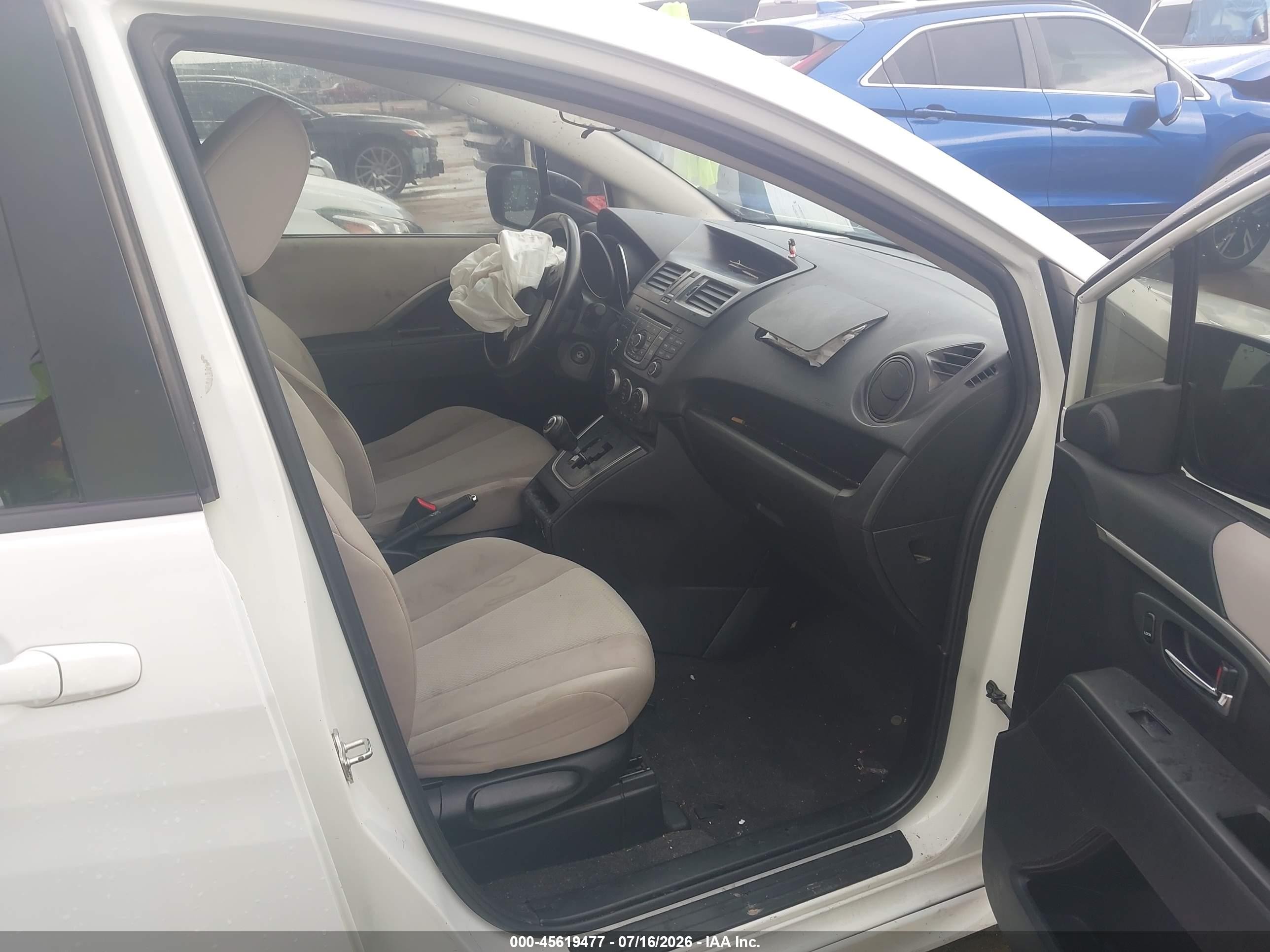 2013 Mazda Mazda5 Touring Белый vin: JM1CW2CL5D0153329