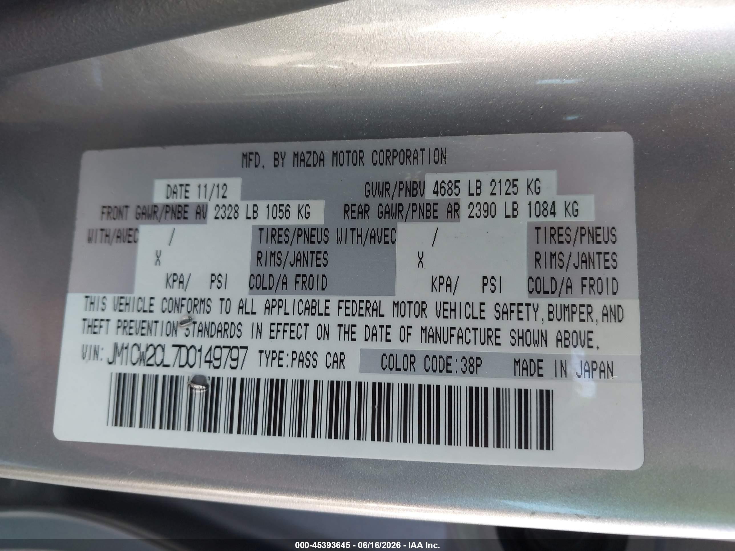2013 Mazda Mazda5 Touring Silver vin: JM1CW2CL7D0149797