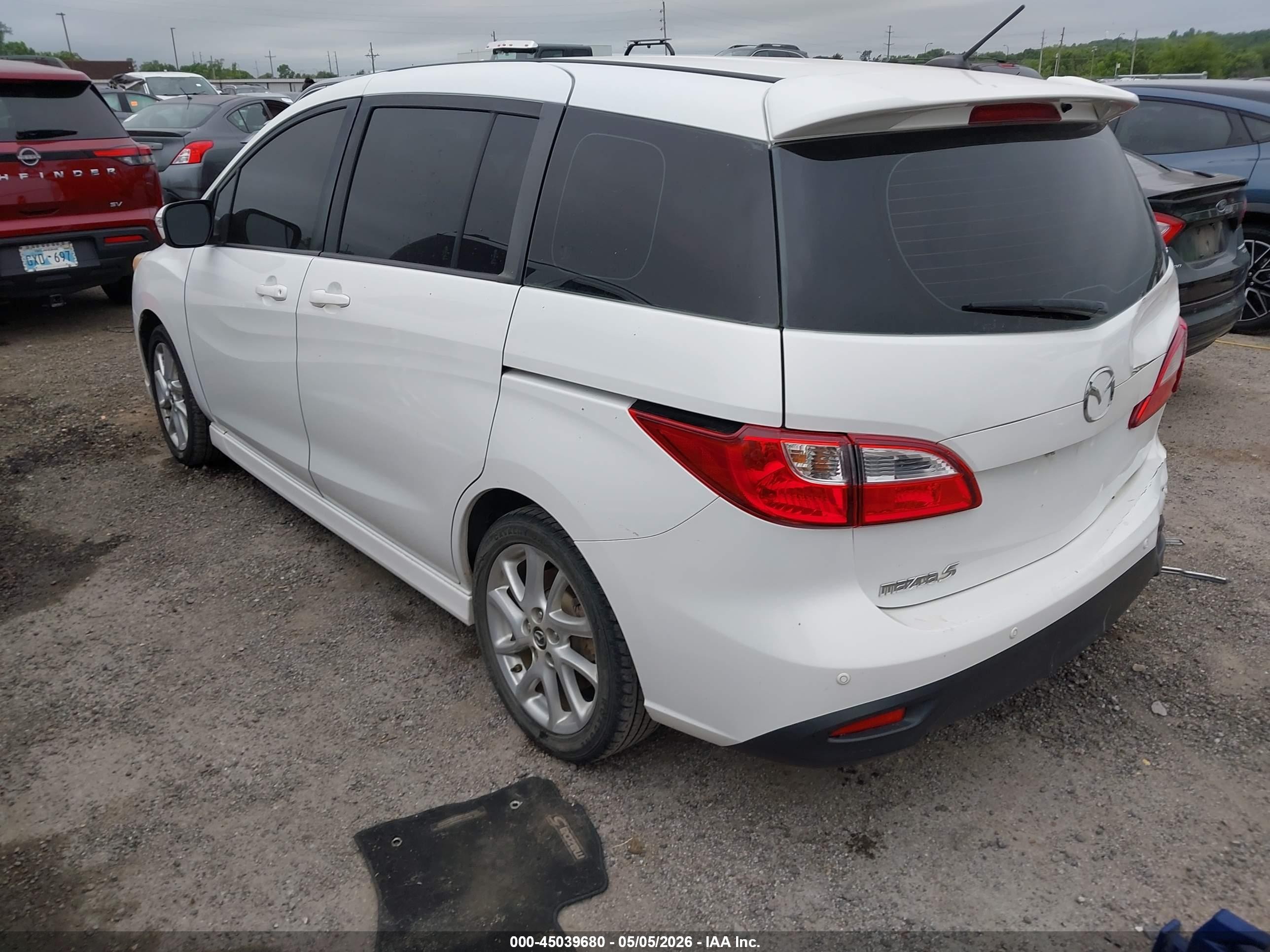 2013 Mazda Mazda5 Touring White vin: JM1CW2CL7D0160332