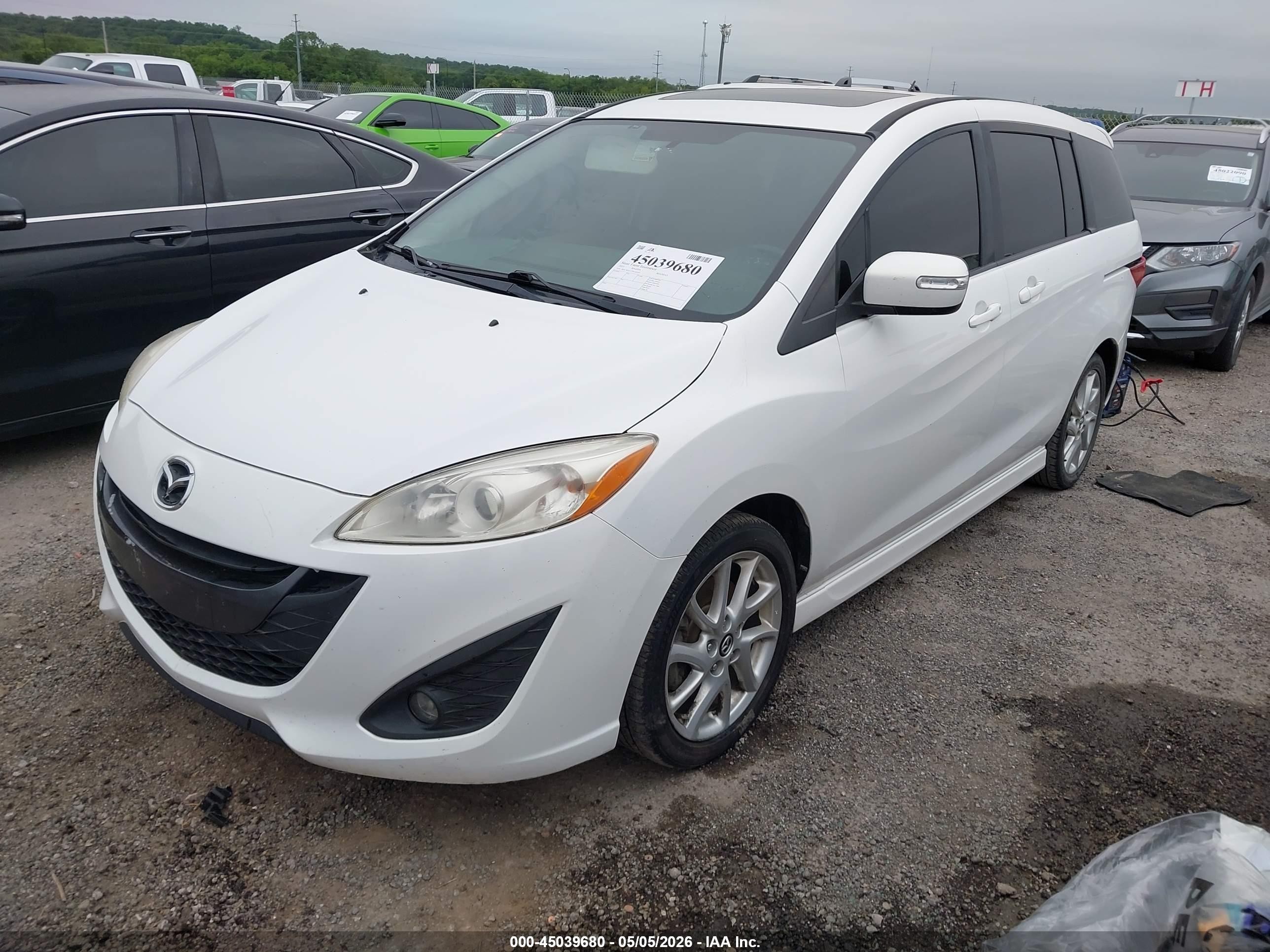 2013 Mazda Mazda5 Touring White vin: JM1CW2CL7D0160332