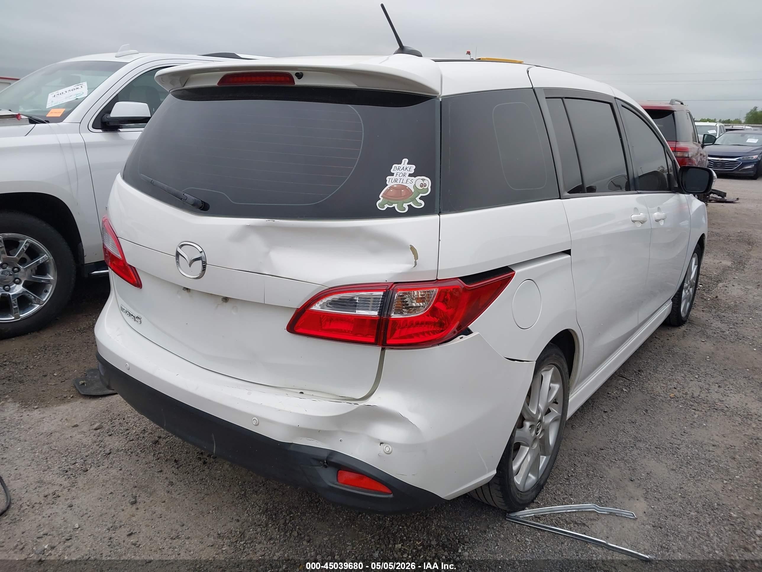 2013 Mazda Mazda5 Touring White vin: JM1CW2CL7D0160332