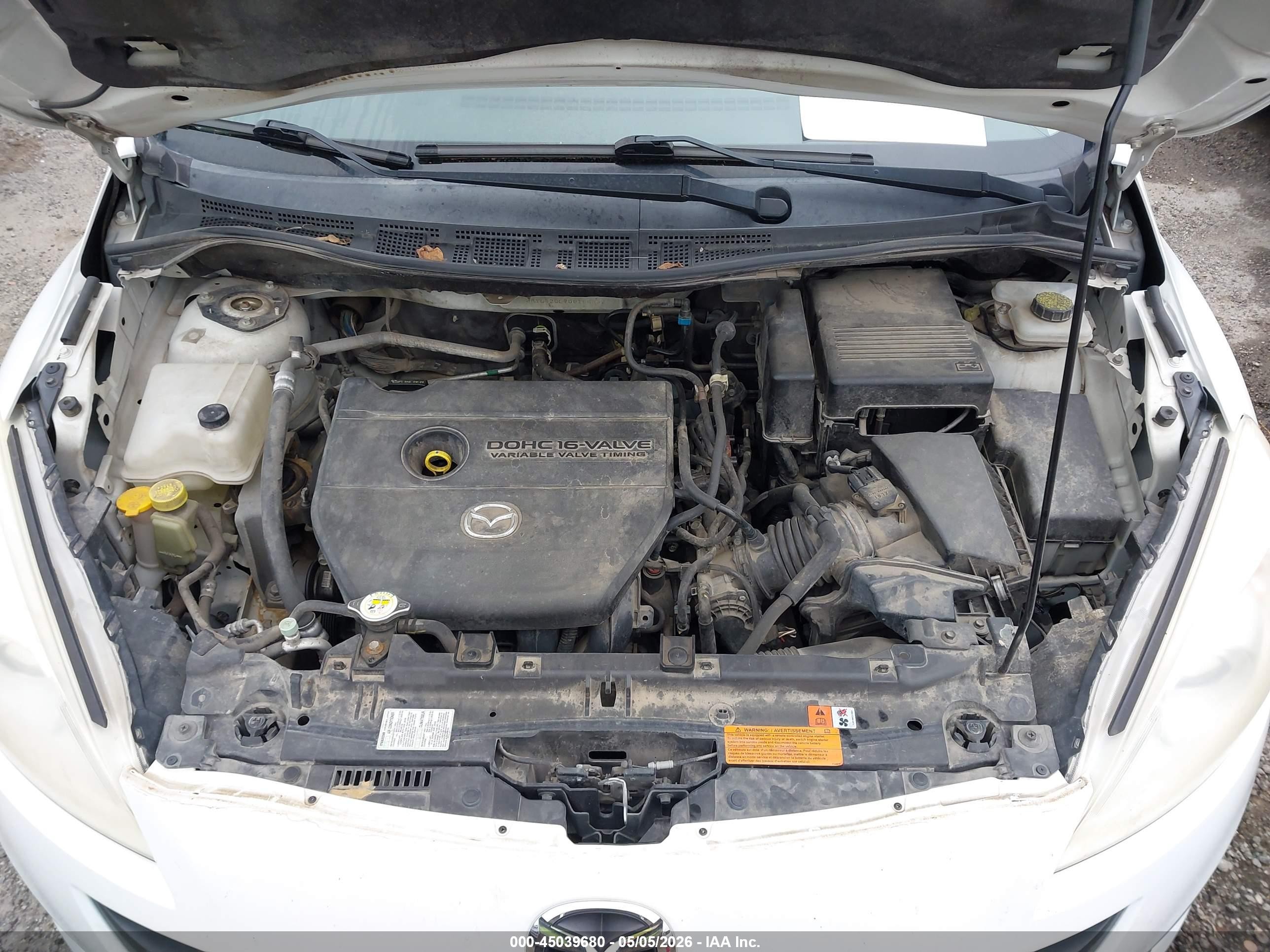 2013 Mazda Mazda5 Touring White vin: JM1CW2CL7D0160332