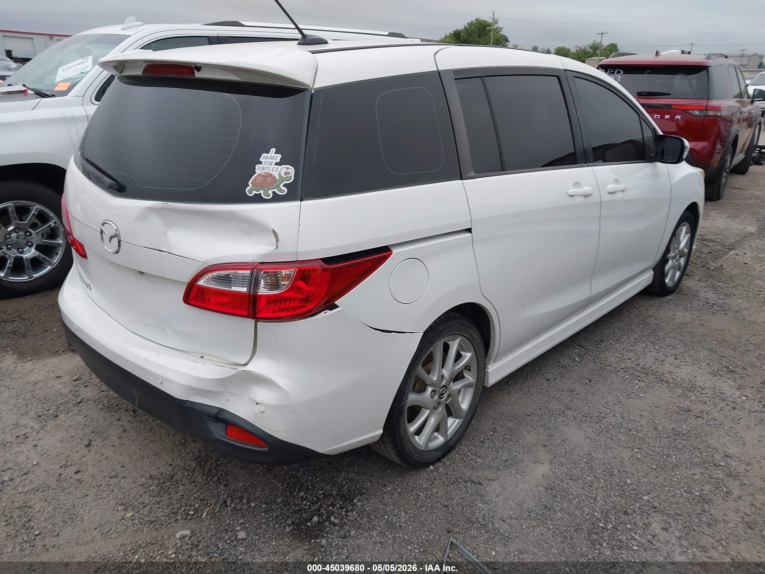 2013 Mazda Mazda5 Touring White vin: JM1CW2CL7D0160332