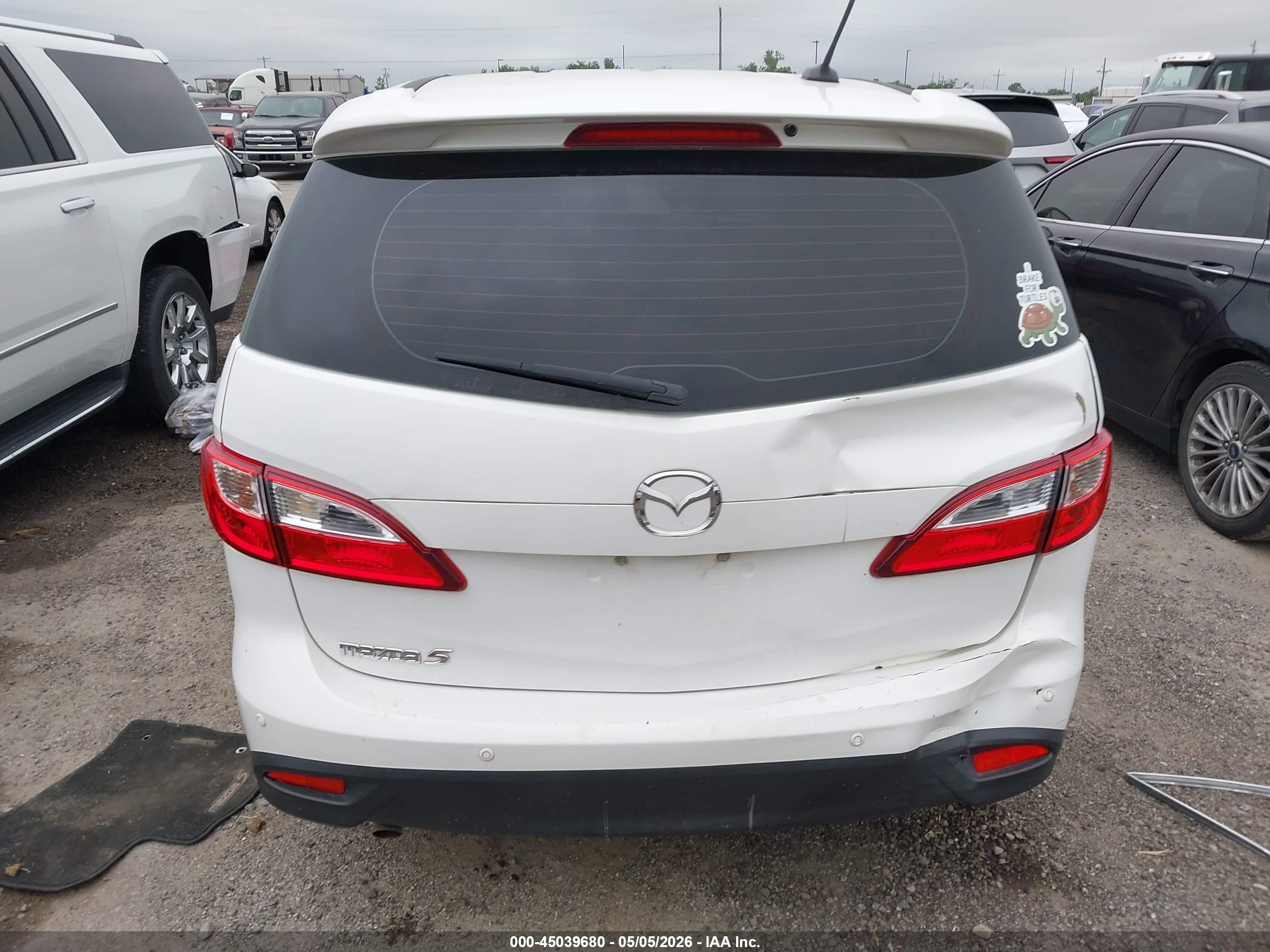 2013 Mazda Mazda5 Touring White vin: JM1CW2CL7D0160332