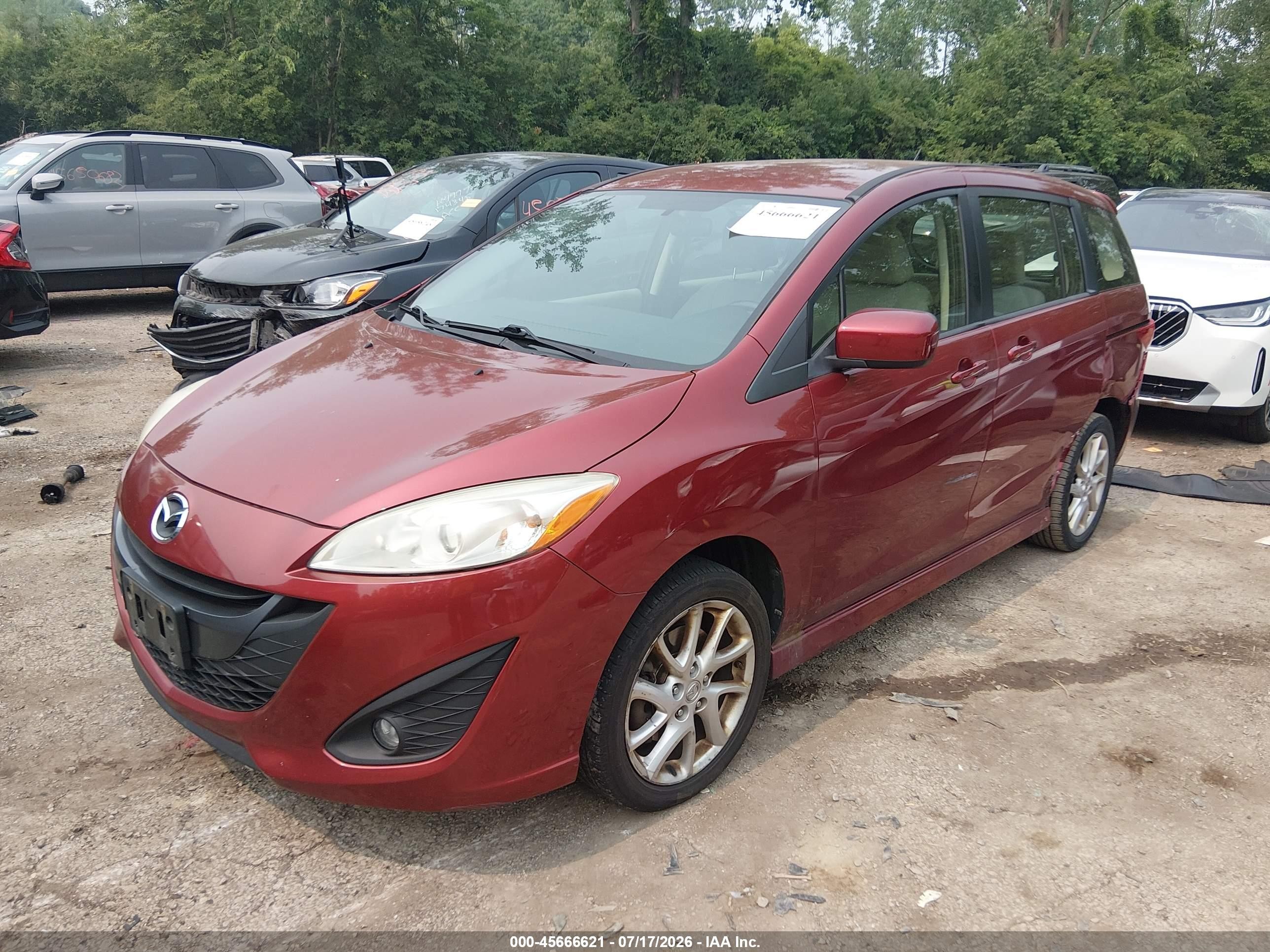 2012 Mazda Mazda5 Touring Red vin: JM1CW2CL8C0123305