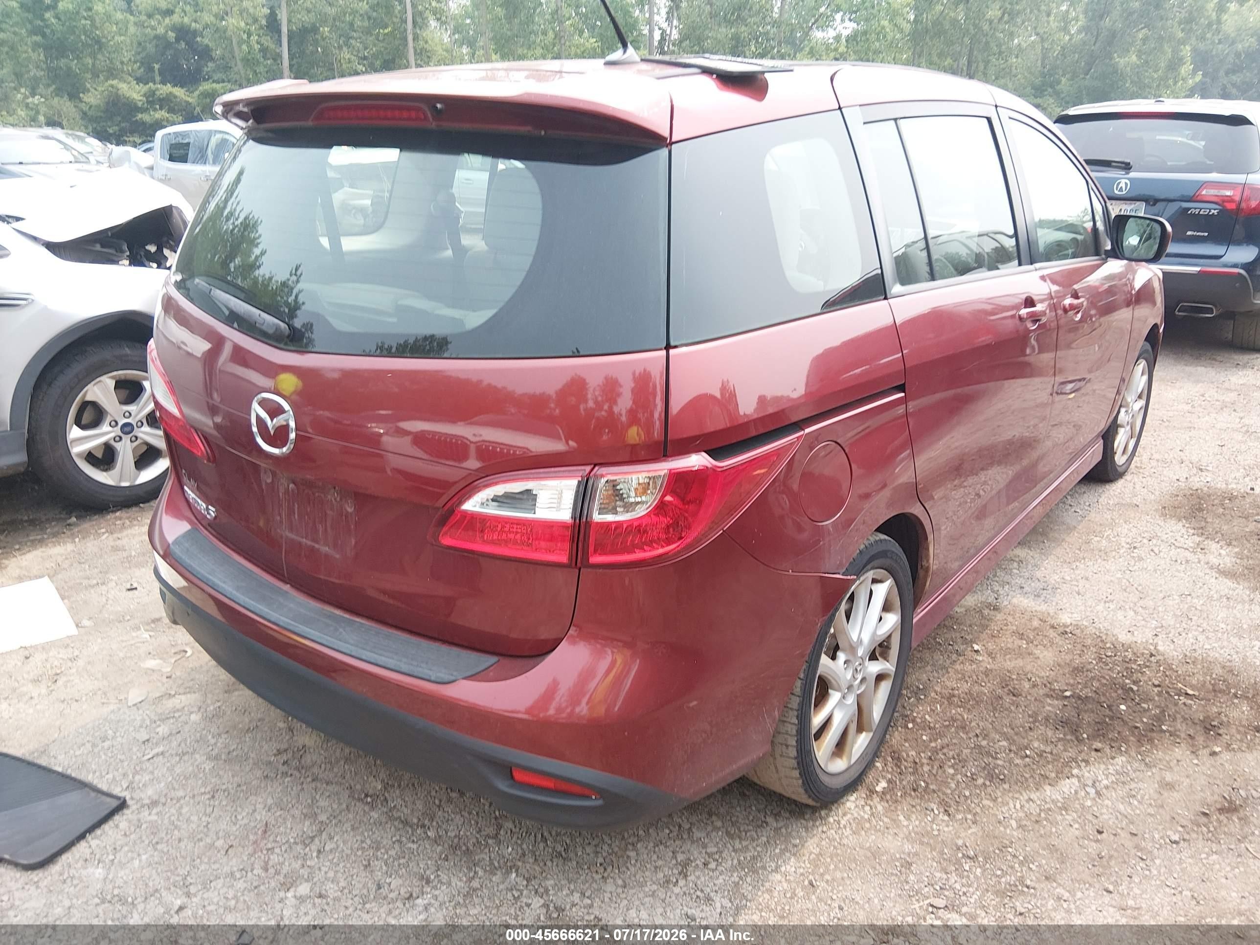2012 Mazda Mazda5 Touring Red vin: JM1CW2CL8C0123305