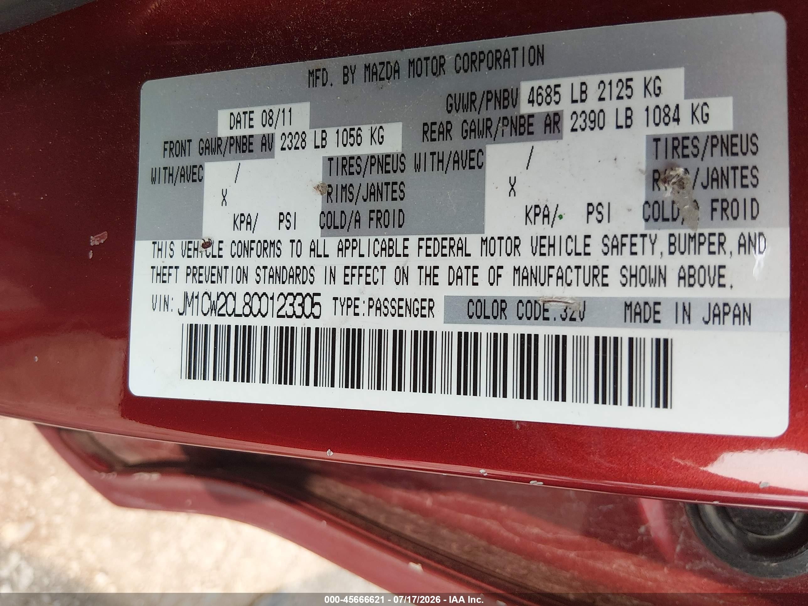 2012 Mazda Mazda5 Touring Red vin: JM1CW2CL8C0123305