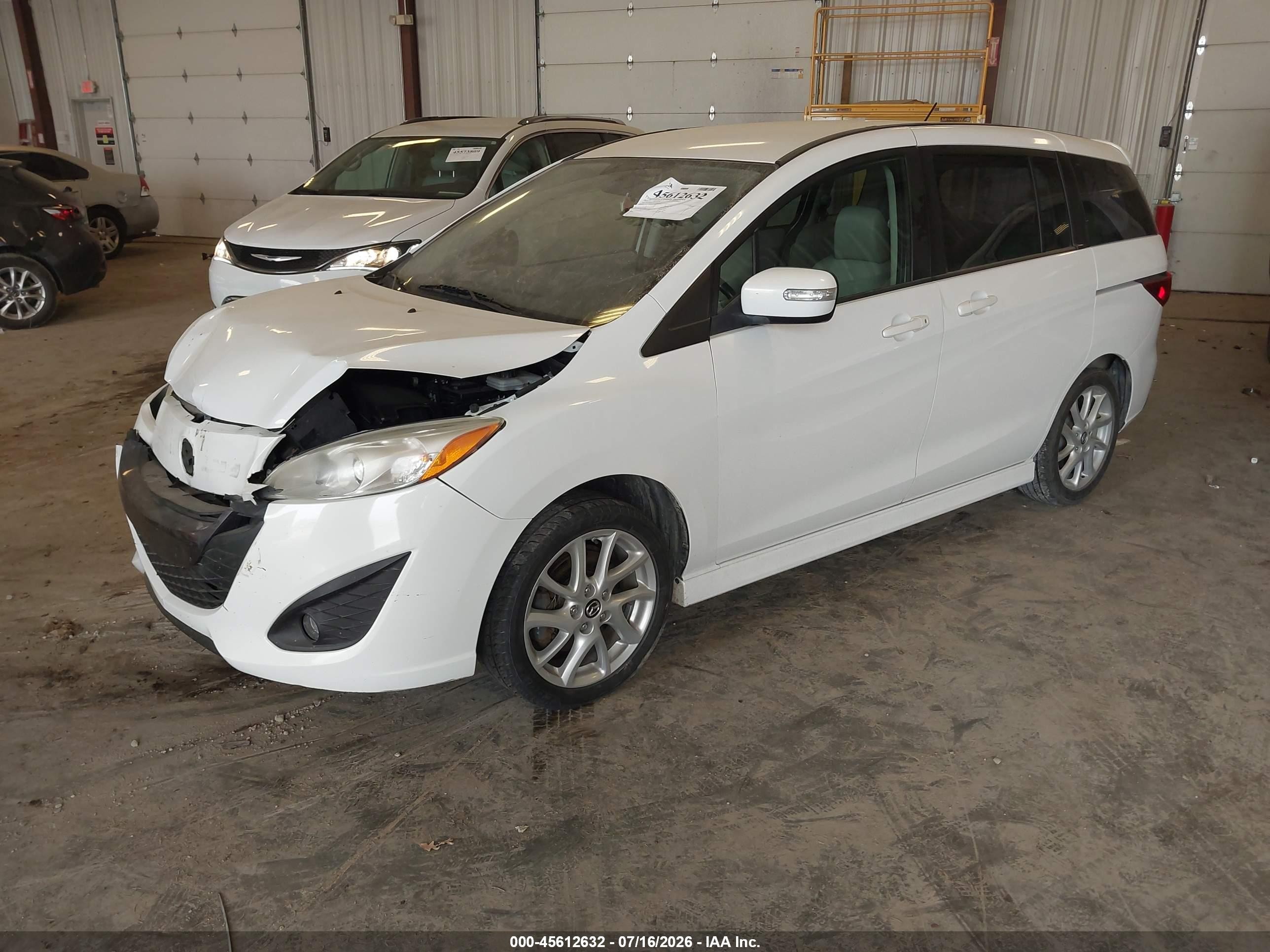 2015 Mazda Mazda5 Touring White vin: JM1CW2CL9F0180004
