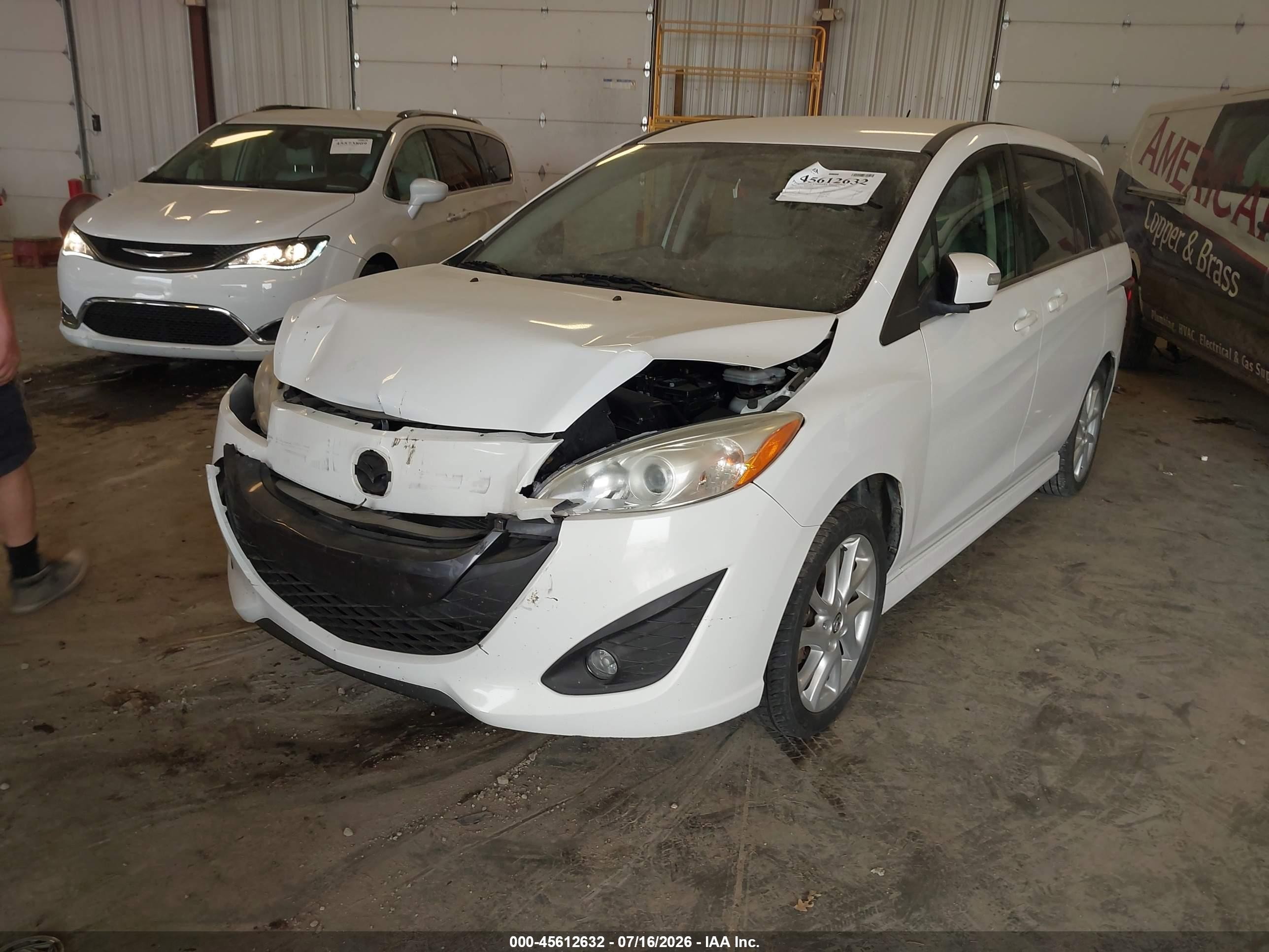 2015 Mazda Mazda5 Touring White vin: JM1CW2CL9F0180004