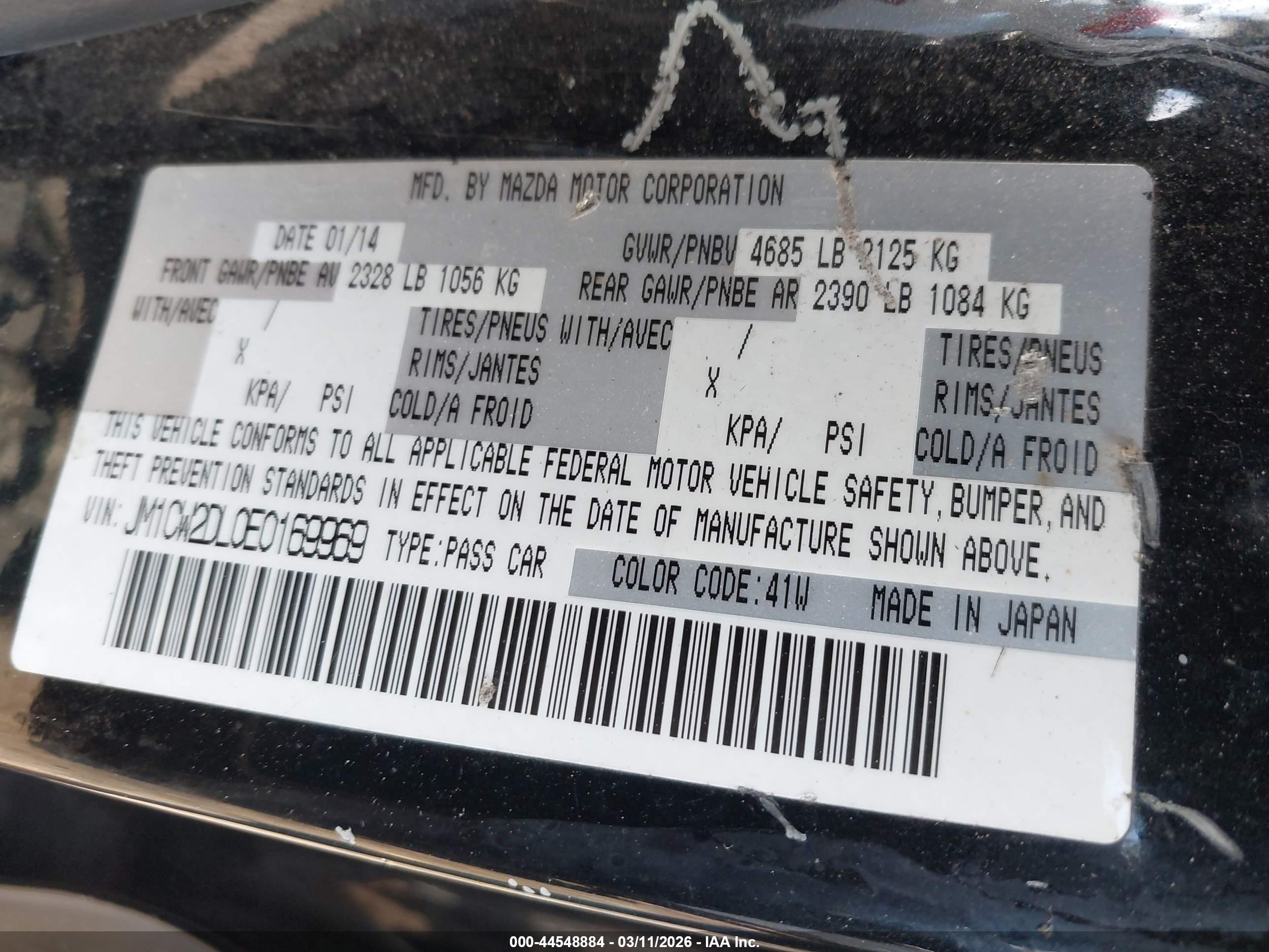 2014 Mazda Mazda5 Grand Touring Black vin: JM1CW2DL0E0169969