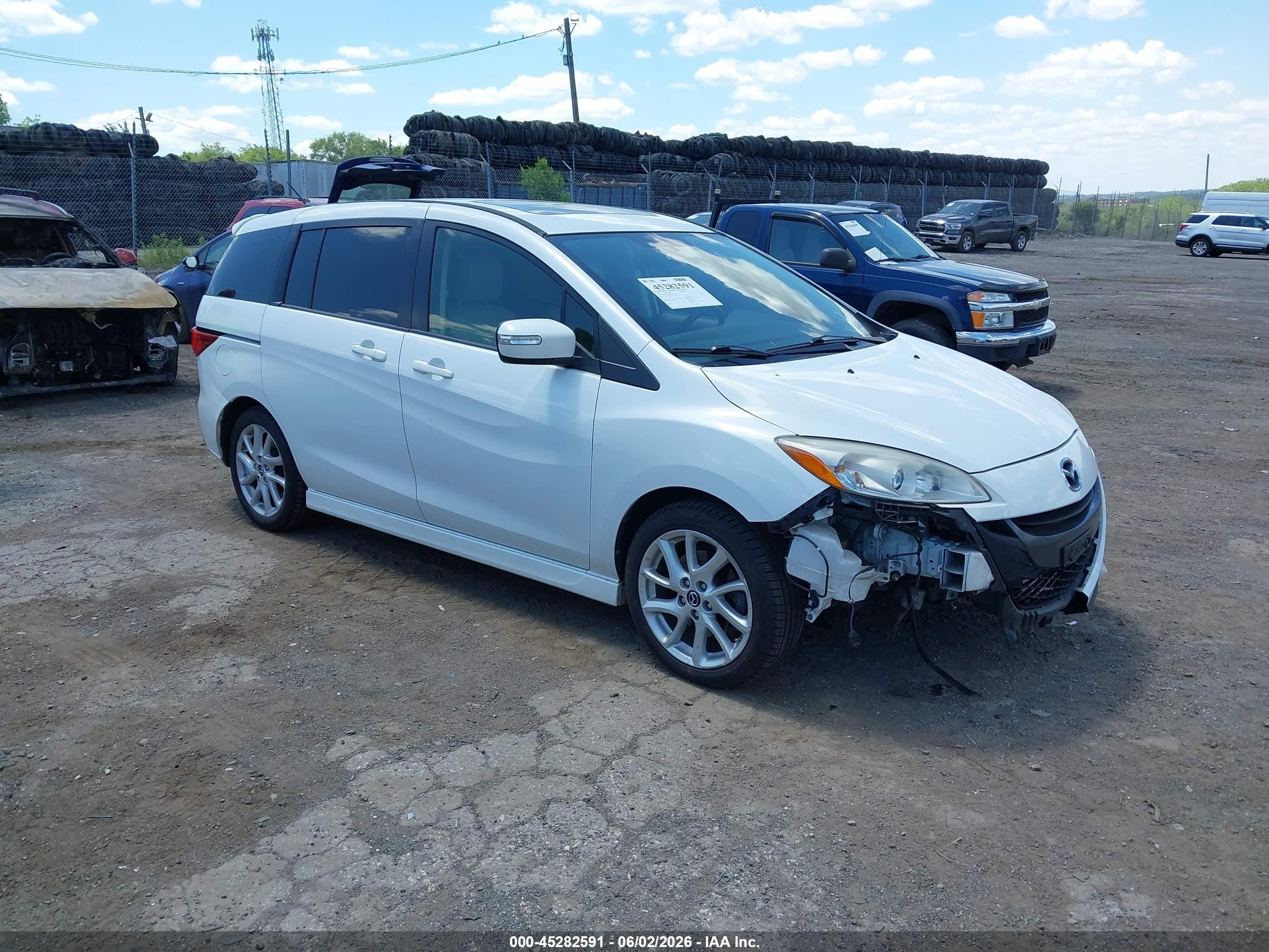 2015 Mazda Mazda5 Grand Touring White vin: JM1CW2DL0F0179659