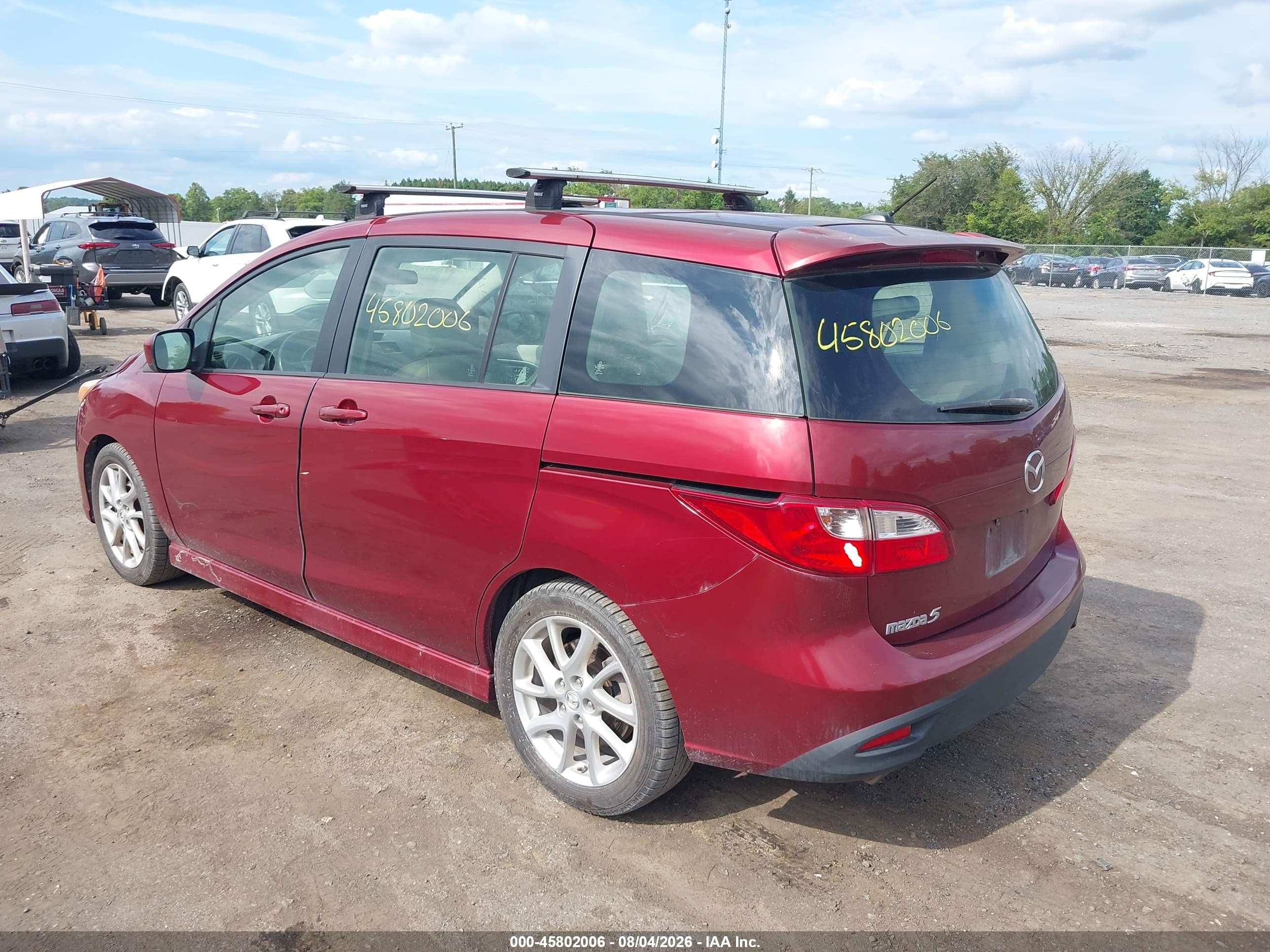 2012 Mazda Mazda5 Grand Touring Red vin: JM1CW2DL3C0130774