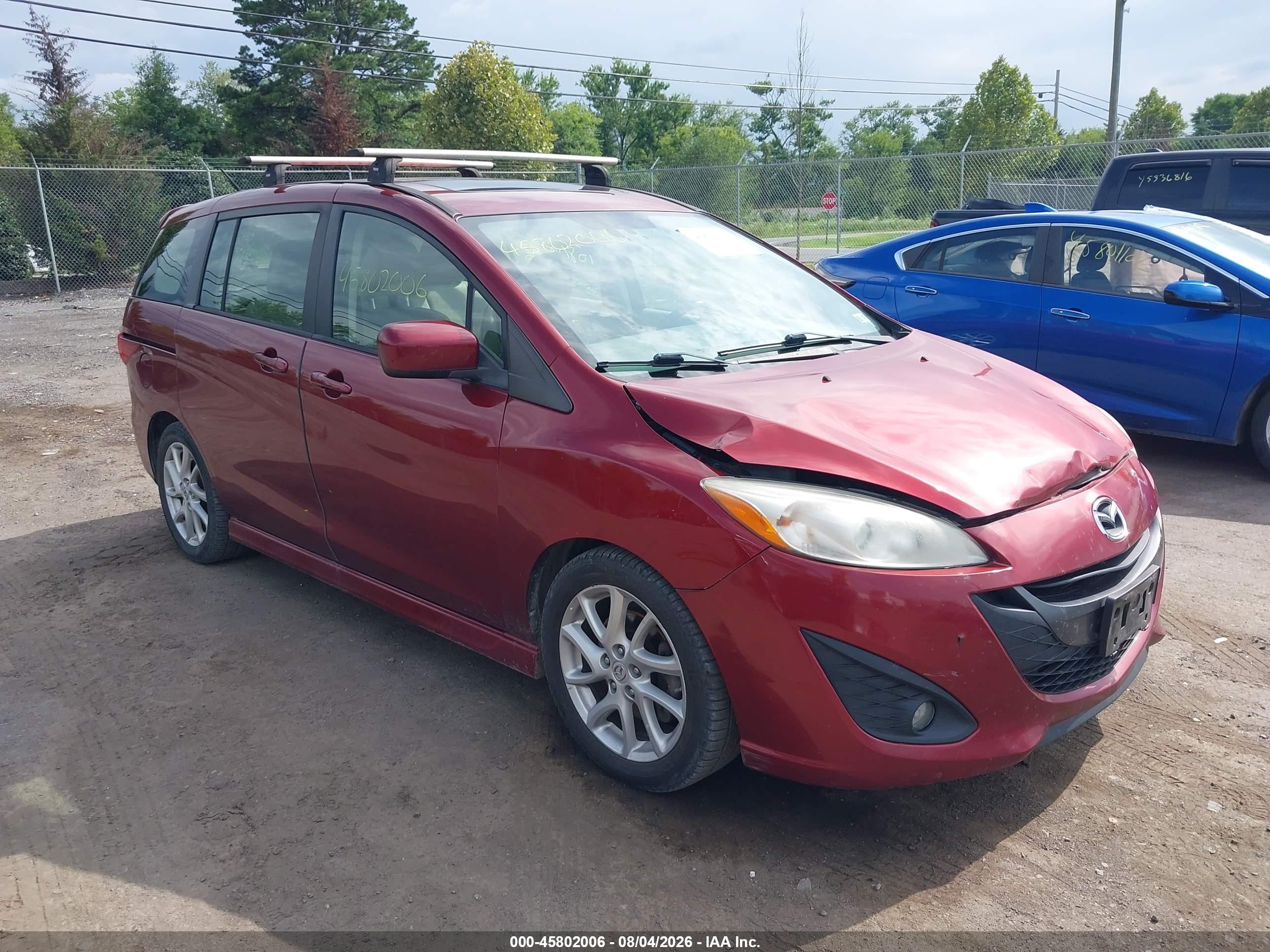 2012 Mazda Mazda5 Grand Touring Red vin: JM1CW2DL3C0130774