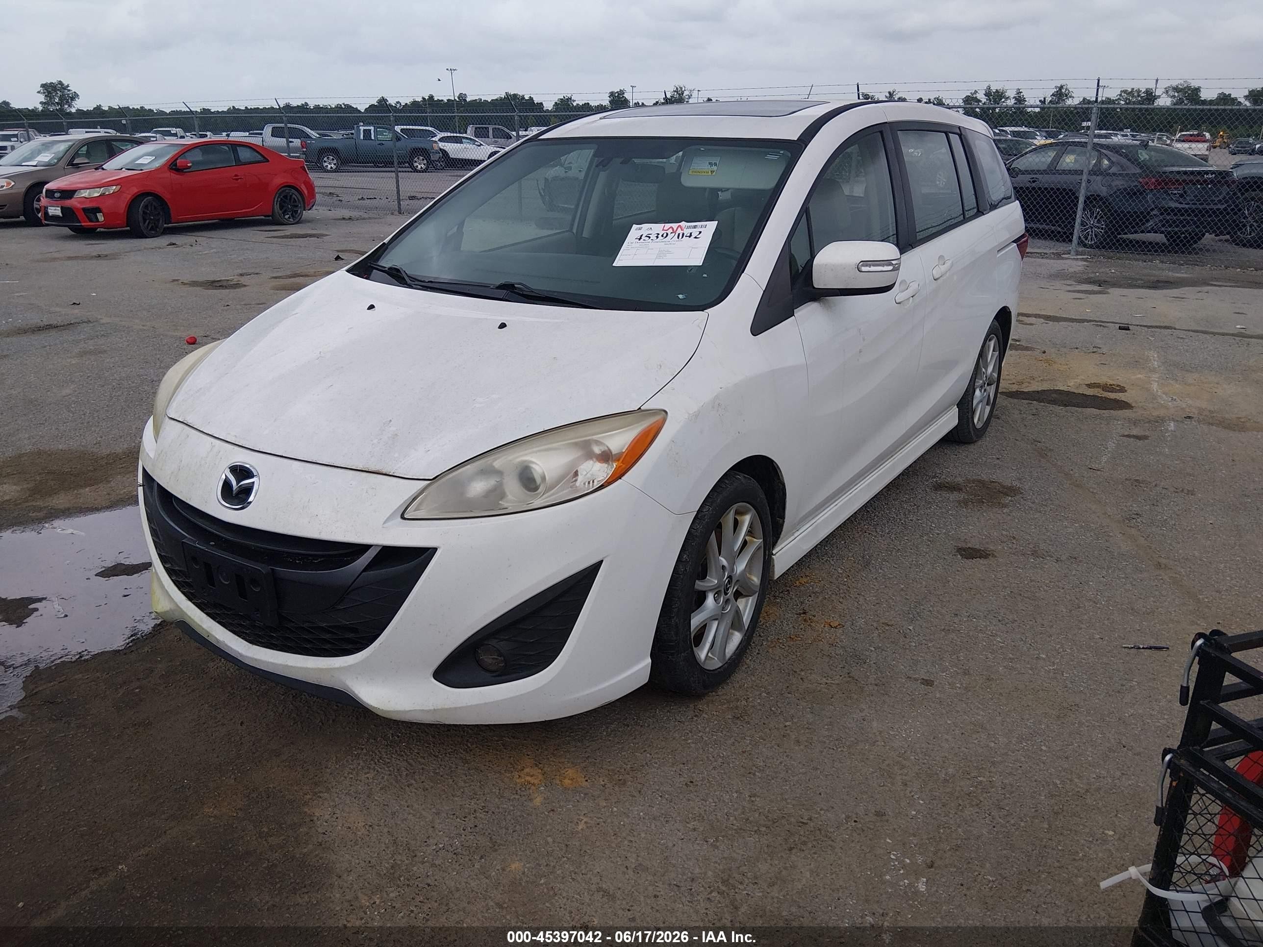 2013 Mazda Mazda5 Grand Touring White vin: JM1CW2DL4D0159914