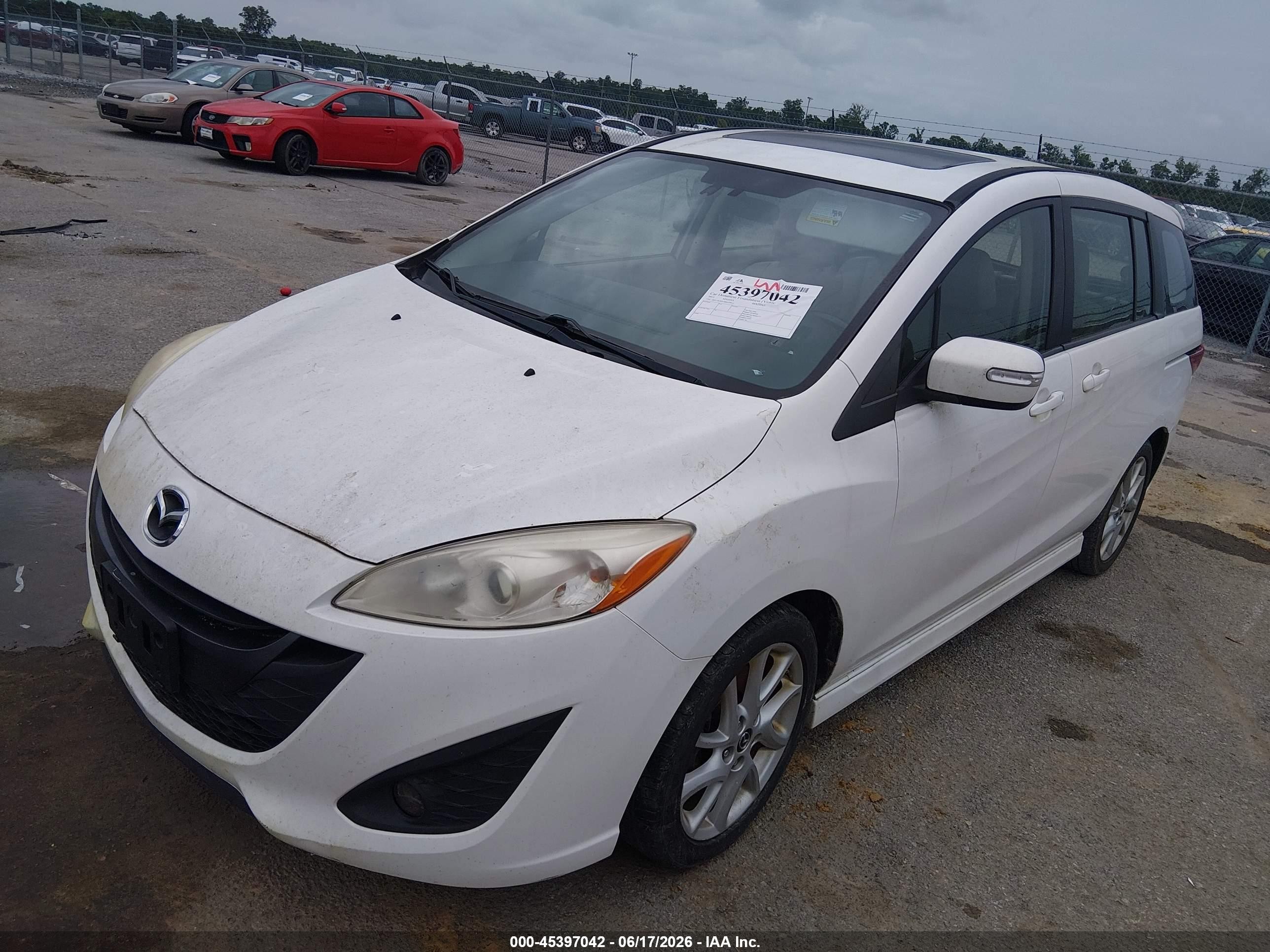 2013 Mazda Mazda5 Grand Touring White vin: JM1CW2DL4D0159914