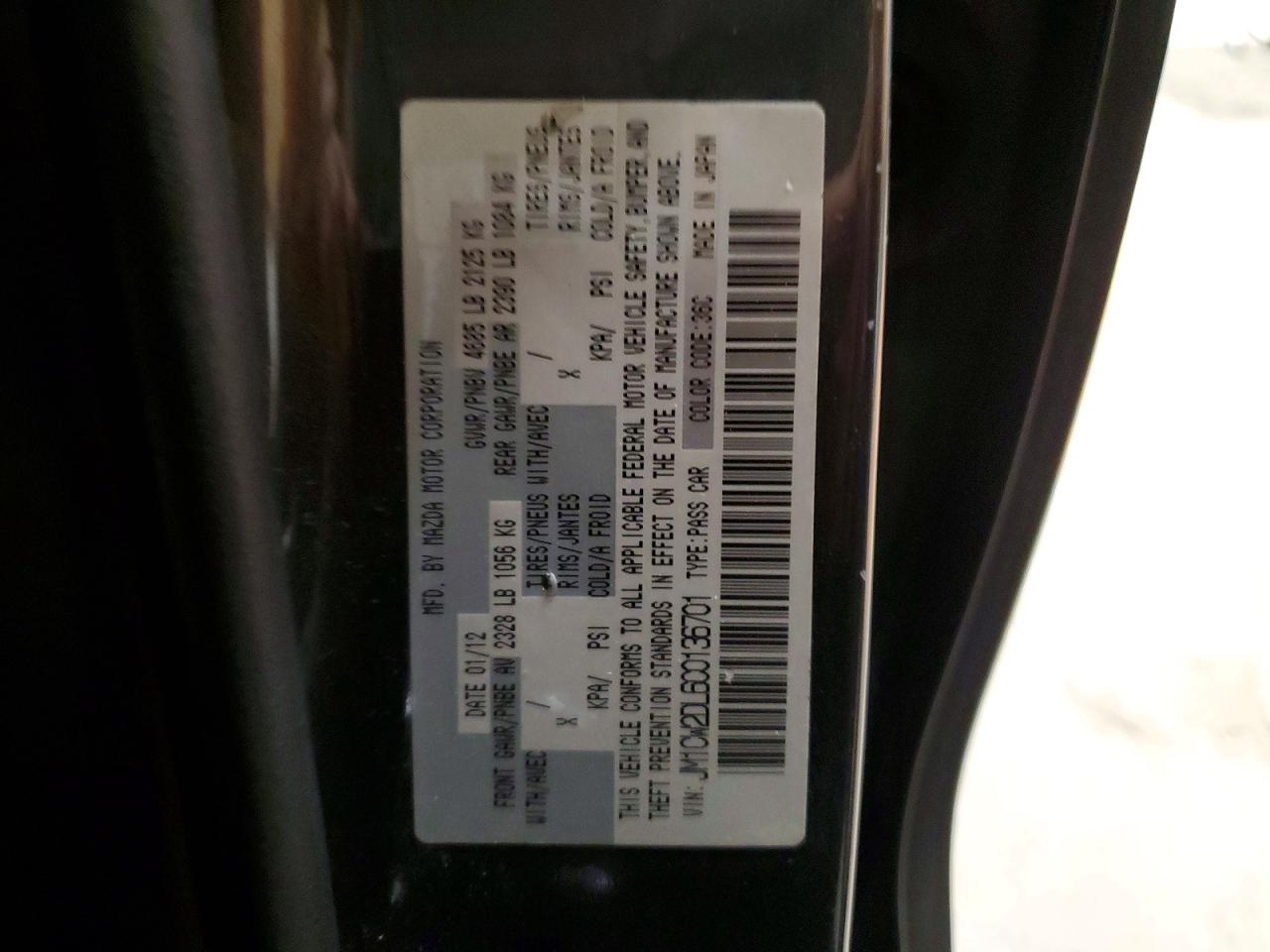 2012 Mazda 5 Gray vin: JM1CW2DL6C0136701