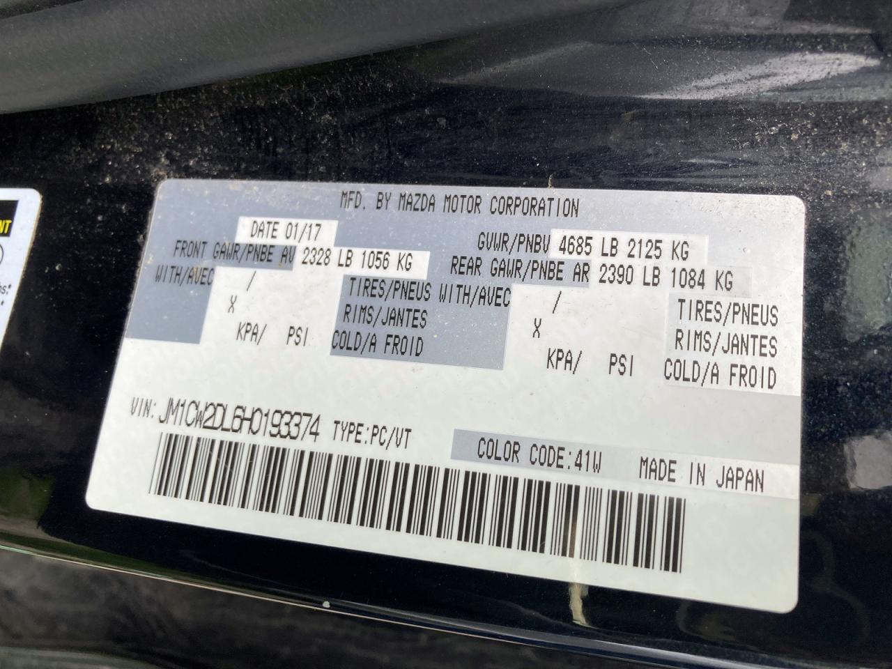 2017 Mazda 5 Grand Touring Black vin: JM1CW2DL6H0193374