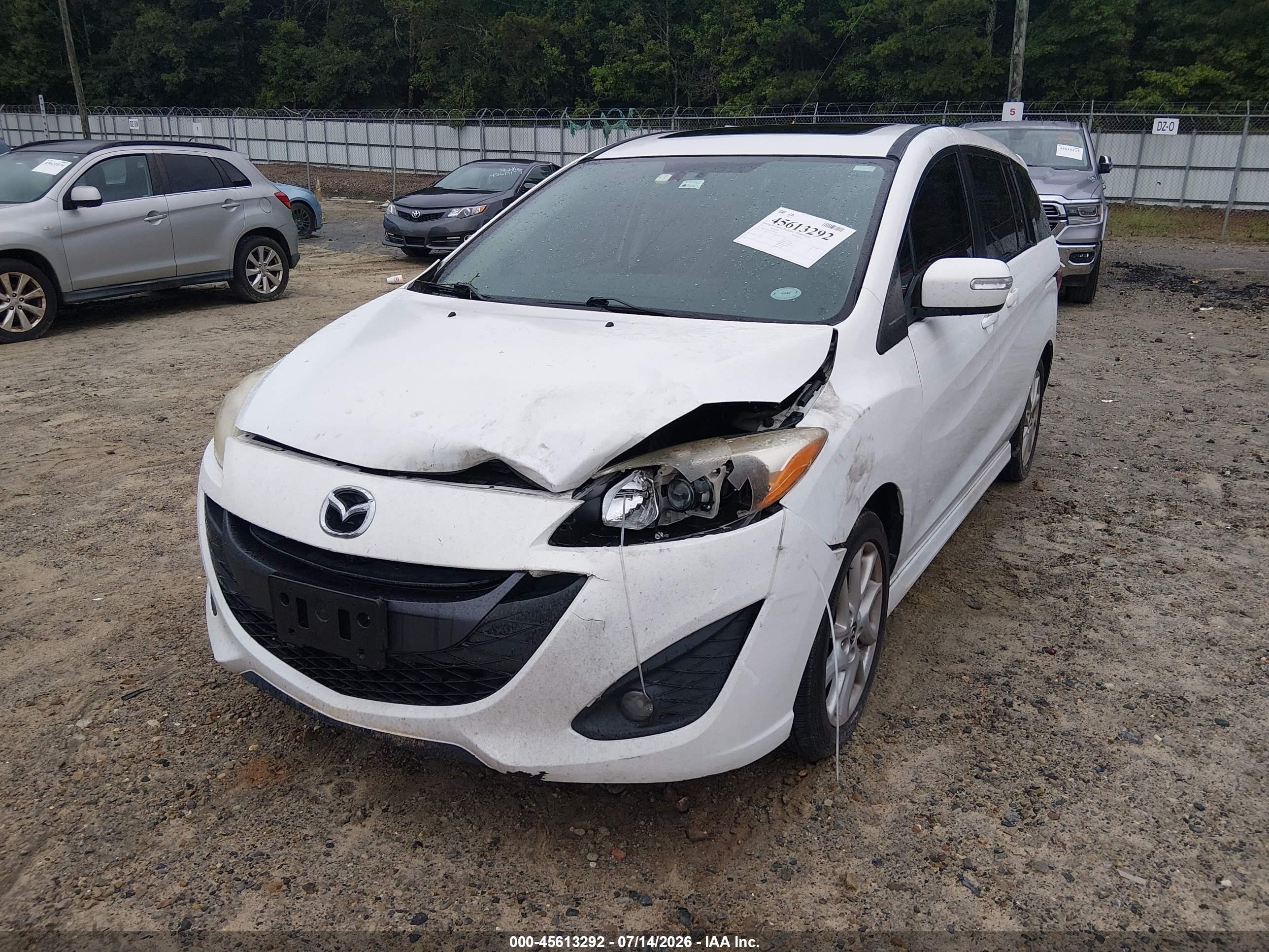 2013 Mazda Mazda5 Grand Touring White vin: JM1CW2DL8D0155056