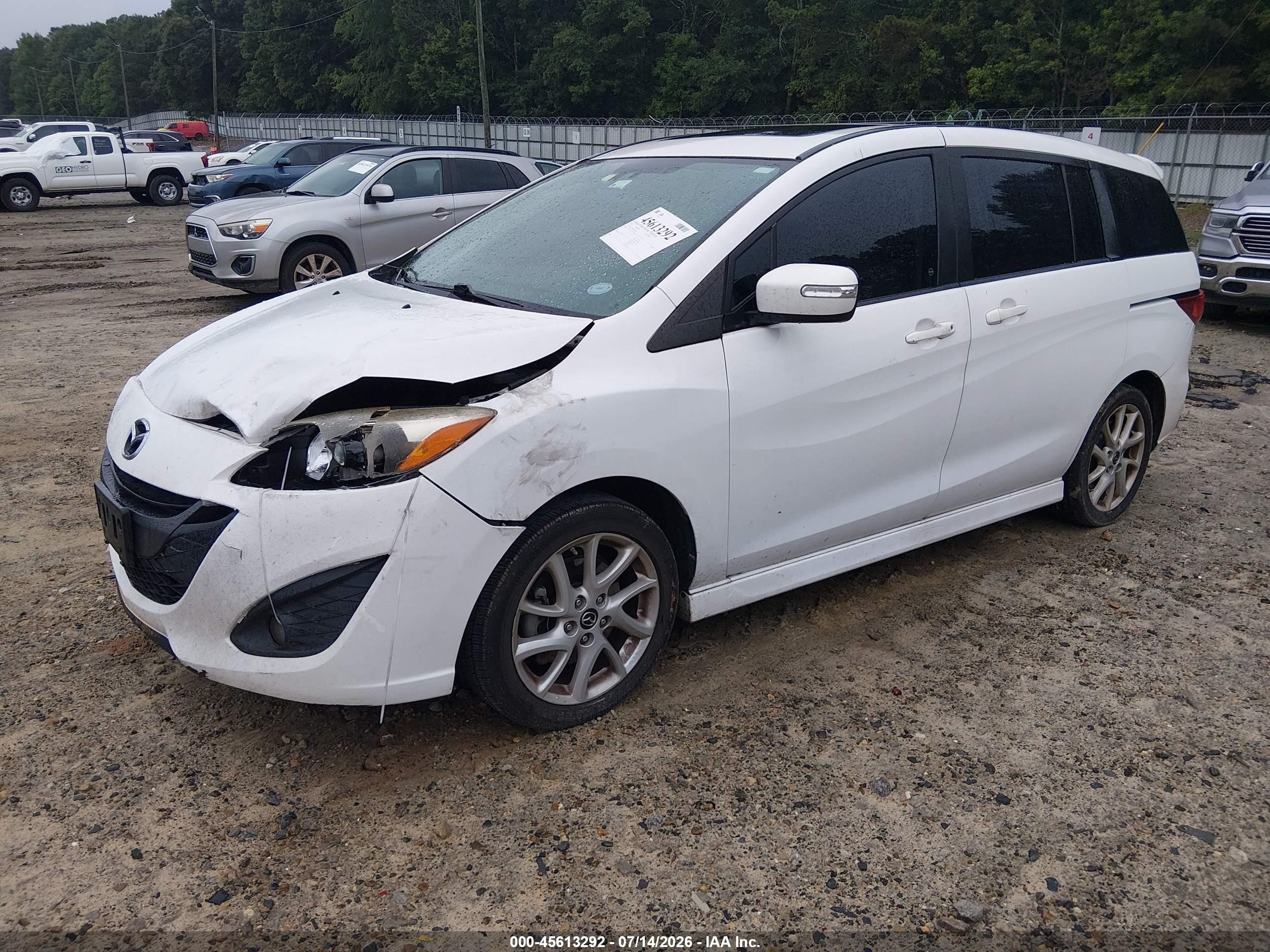 2013 Mazda Mazda5 Grand Touring White vin: JM1CW2DL8D0155056