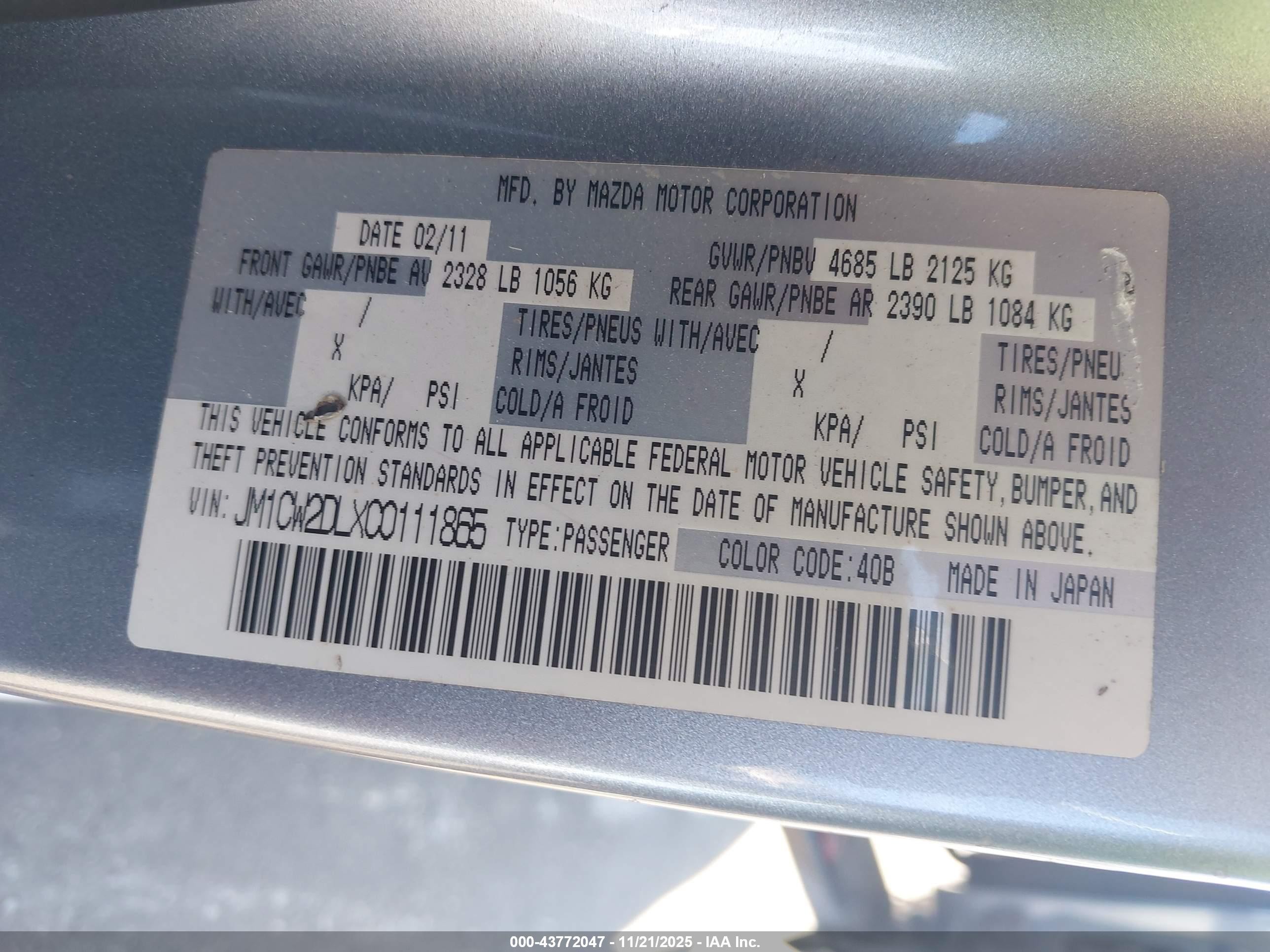 2012 Mazda Mazda5 Grand Touring Серебряный vin: JM1CW2DLXC0111865