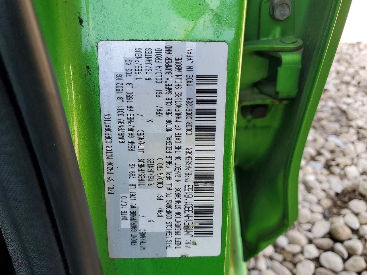 2011 Mazda Mazda2 Green vin: JM1DE1HY3B0116153