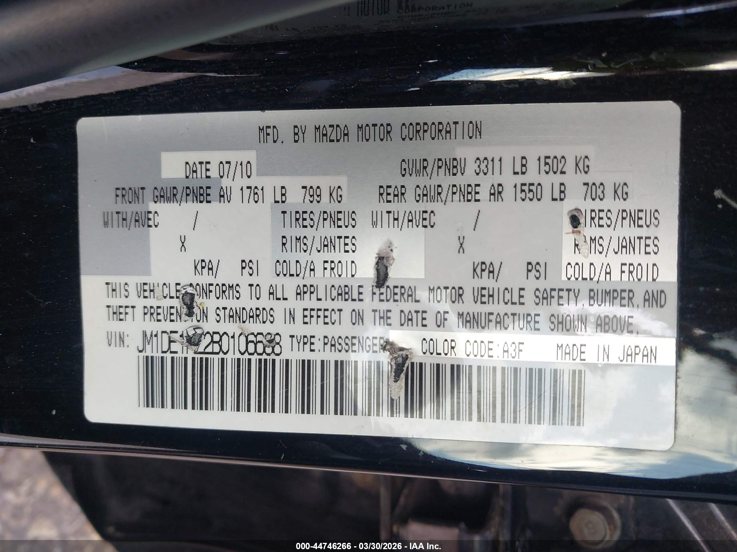 2011 Mazda Mazda2 Sport Black vin: JM1DE1HZ2B0106688