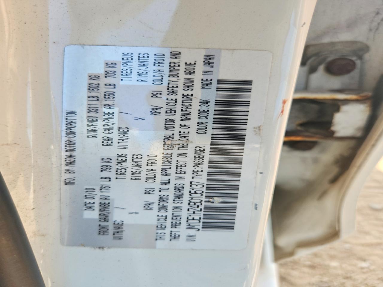 2011 Mazda Mazda2 White vin: JM1DE1HZ4B0105137