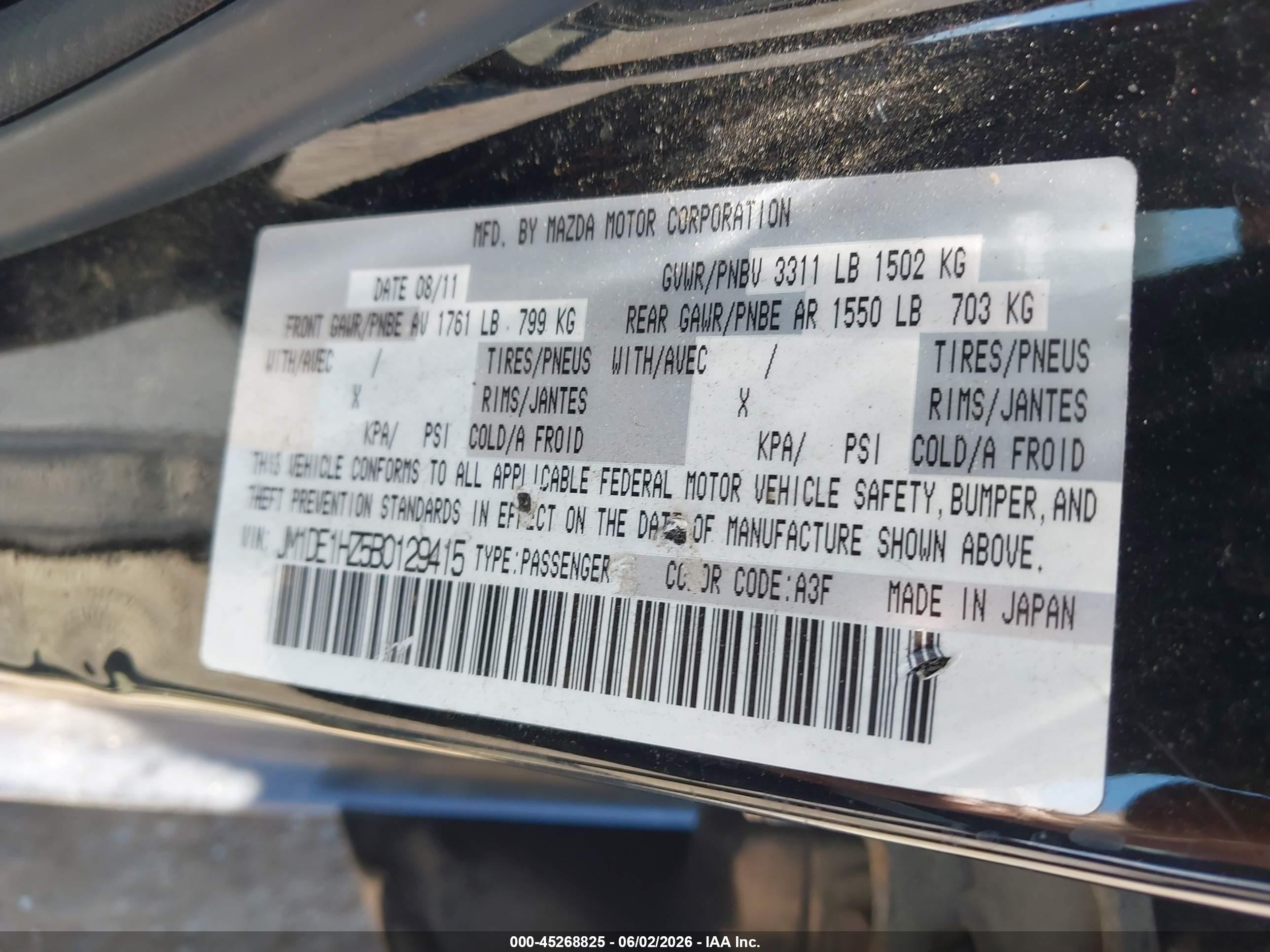 2011 Mazda Mazda2 Sport Black vin: JM1DE1HZ5B0129415