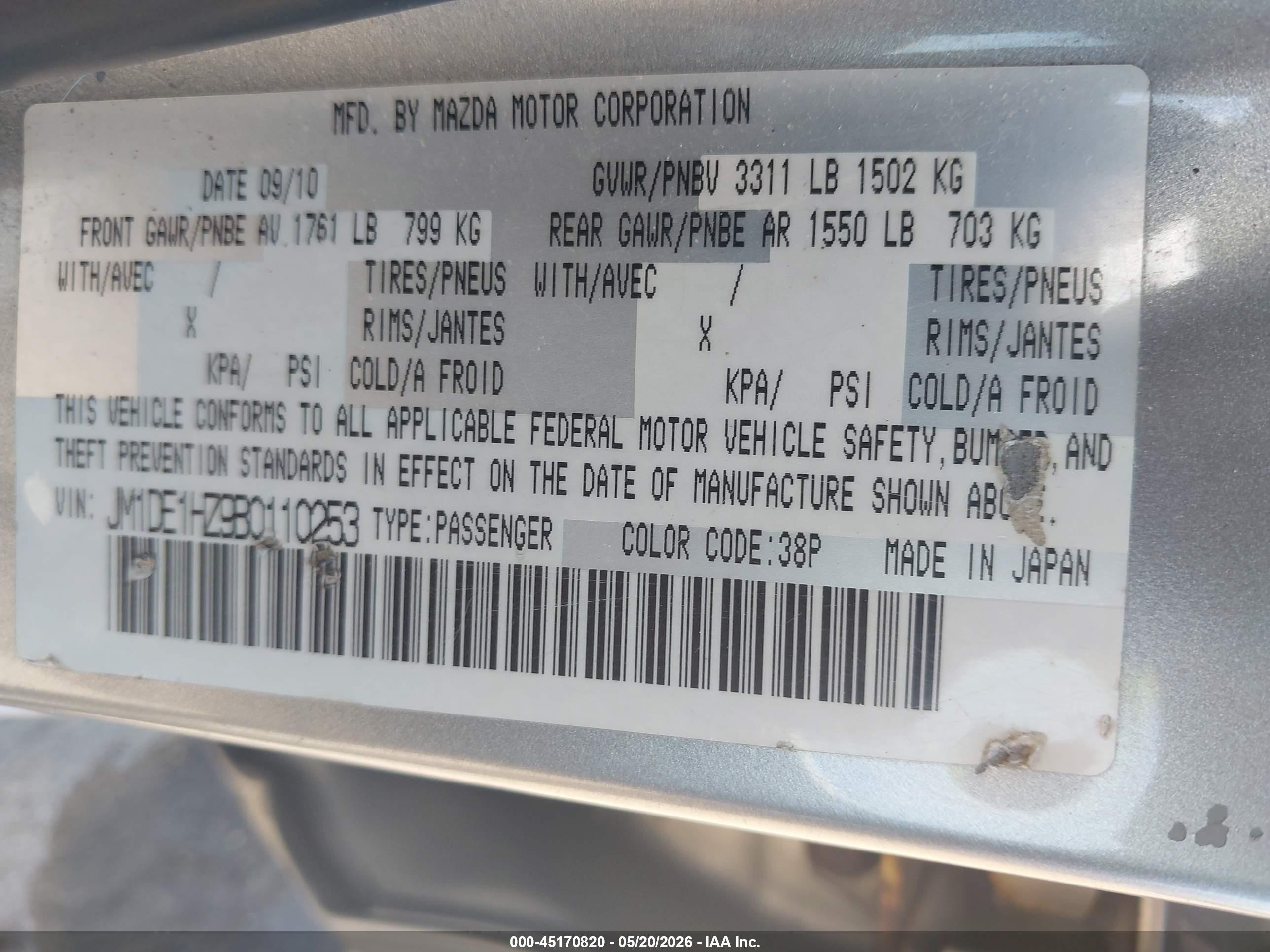2011 Mazda Mazda2 Touring Silver vin: JM1DE1HZ9B0110253