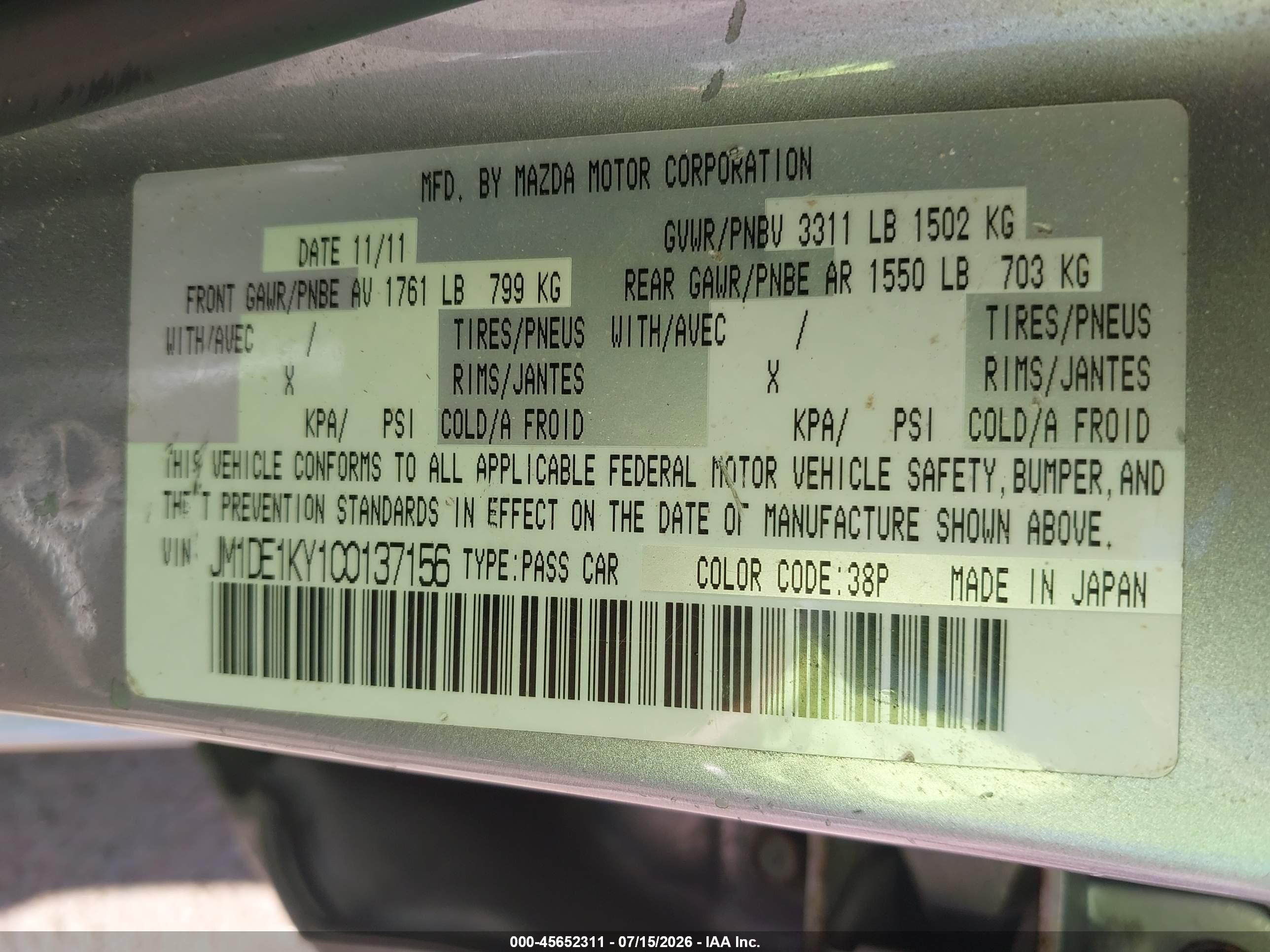 2012 Mazda Mazda2 Sport Silver vin: JM1DE1KY1C0137156