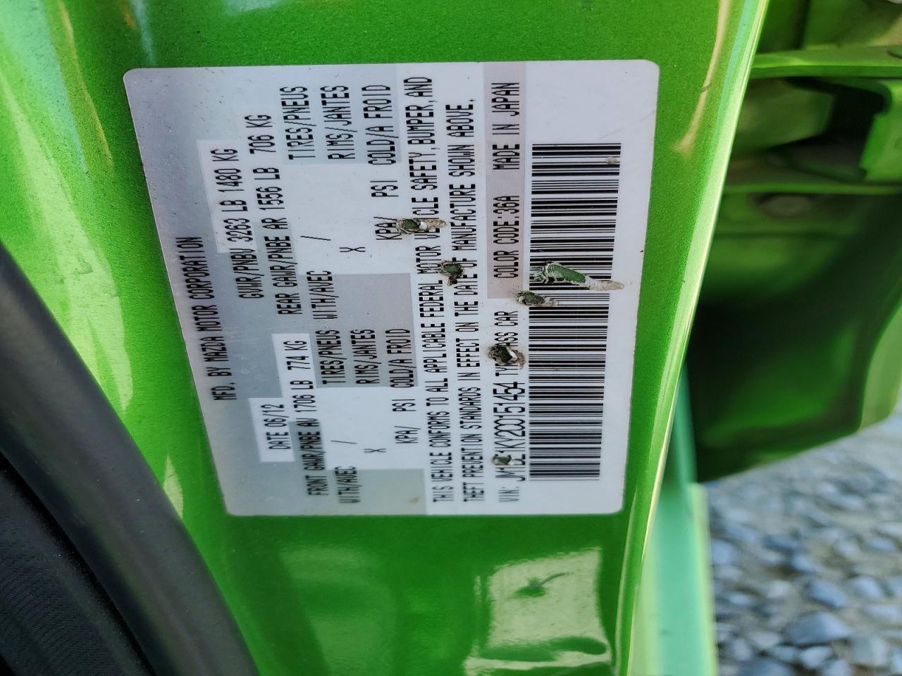 2012 Mazda Mazda2 Green vin: JM1DE1KY2C0151454